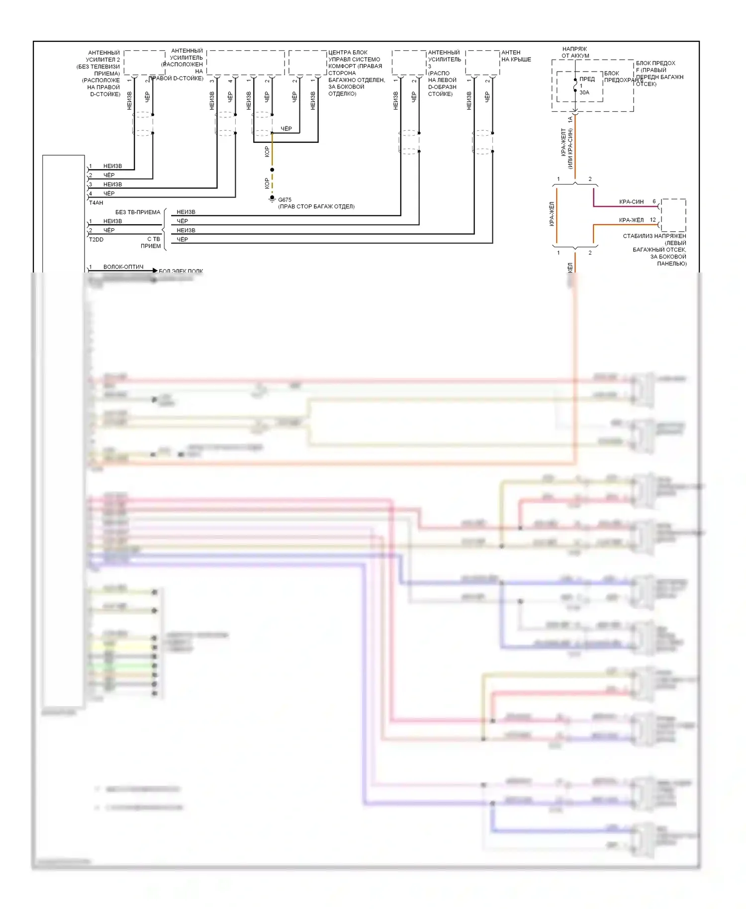 A8 Audi D4 (2010-2014): Электросхема магнитолы, базовая 