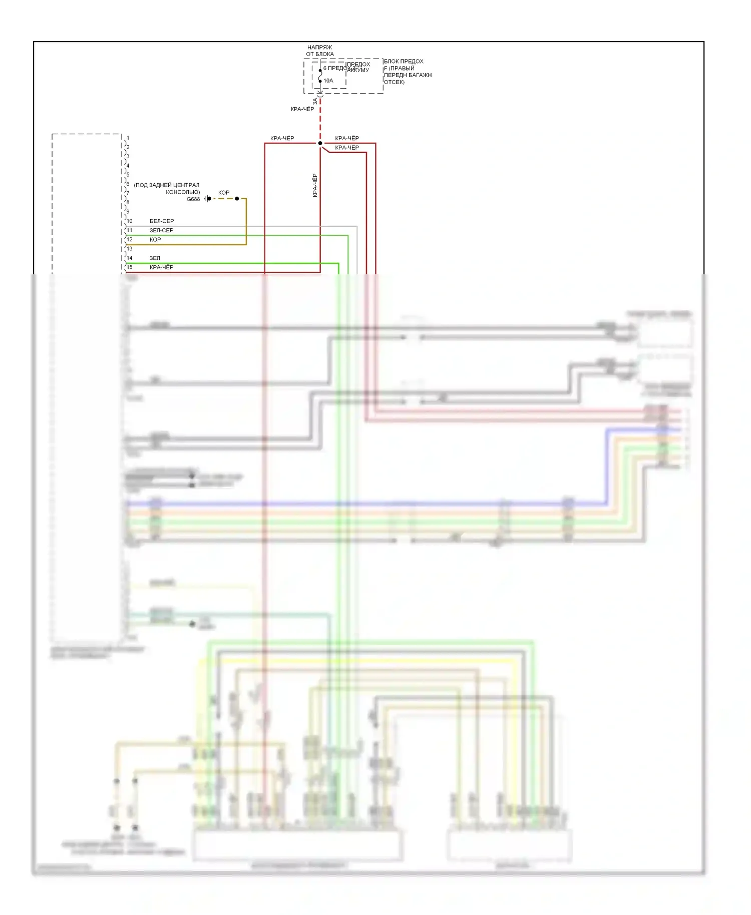 A8 Audi D4 (2010-2014): Электросхема мультимедий заднего сиденья (1 из 2) 