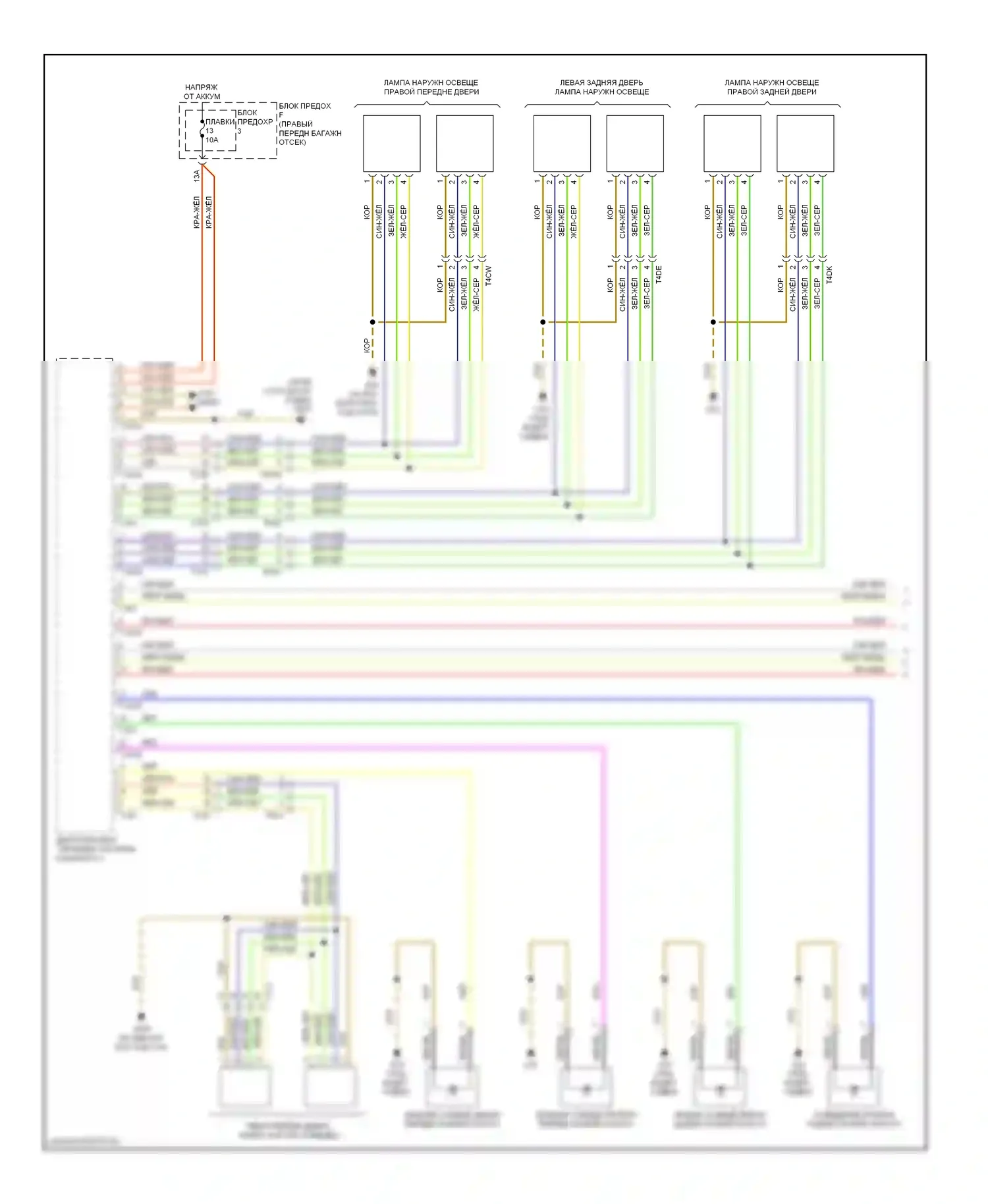 A8 Audi D4 (2010-2014): Электросхема подсветки приборной панели (1 из 5) 