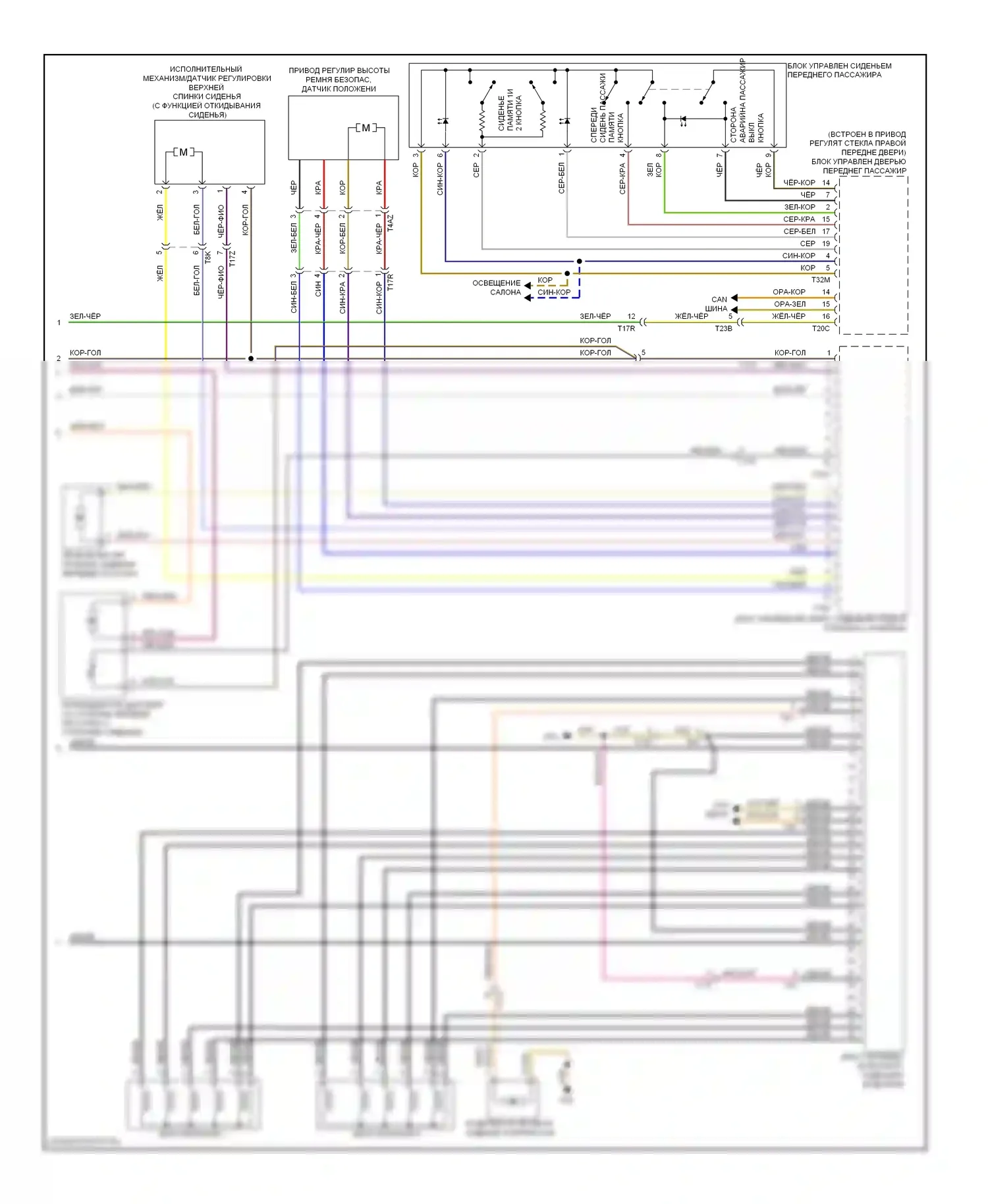A8 Audi D4 (2010-2014): Электросхема сиденья памяти пассажира (2 из 2) 