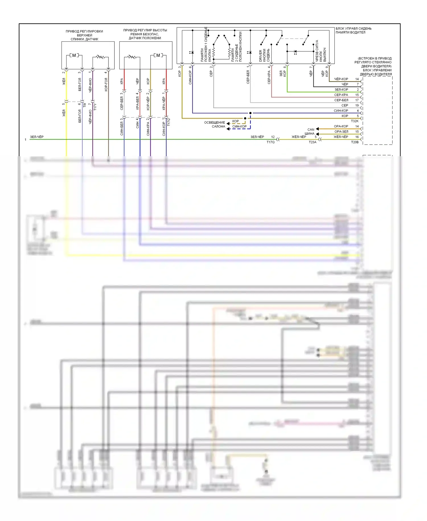 A8 Audi D4 (2010-2014): Электросхема сиденья памяти водителя (2 из 2) 