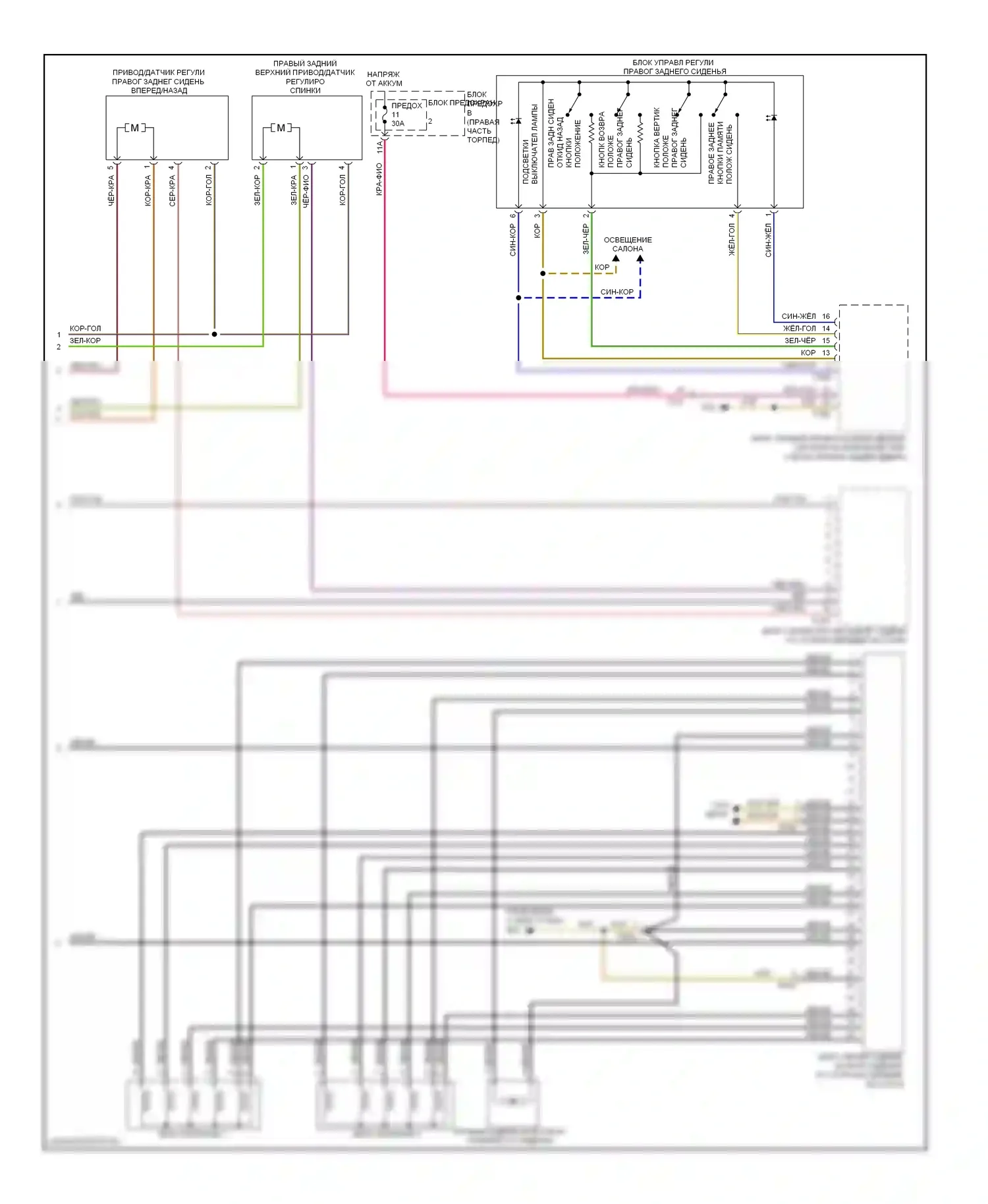 A8 Audi D4 (2010-2014): Электросхема задних сидений (4 из 4) 
