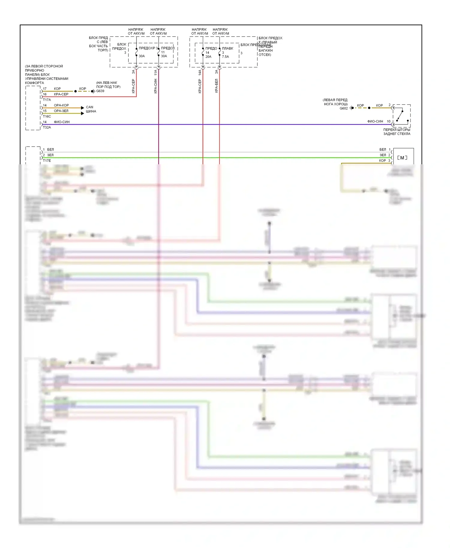 A8 Audi D4 (2010-2014): Электросхема солнцезащитного козырька заднего стекла 