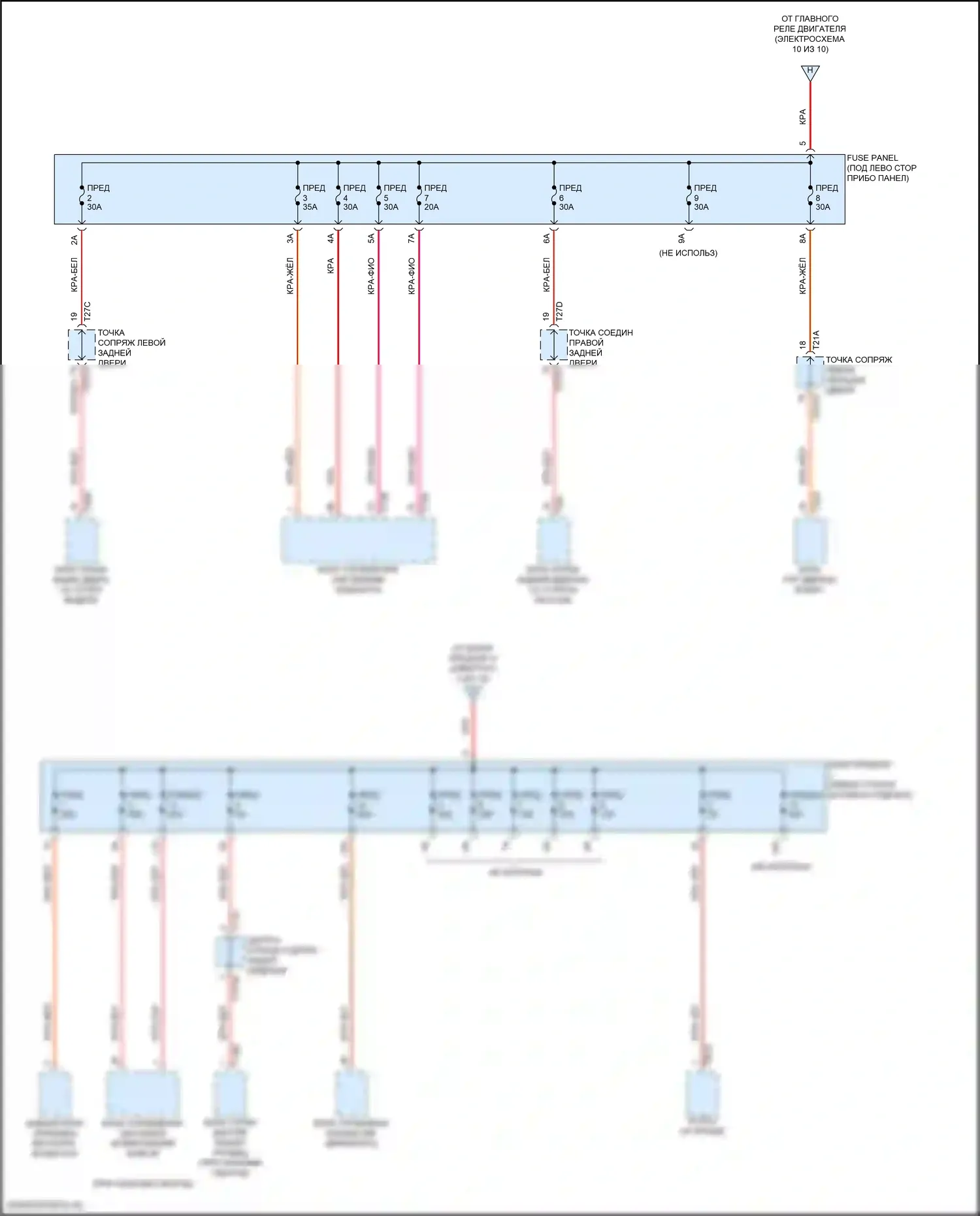 A8 Audi D5 рестайлинг (2021-2024): Электросхема блока предохранителей реле (9 из 10) 