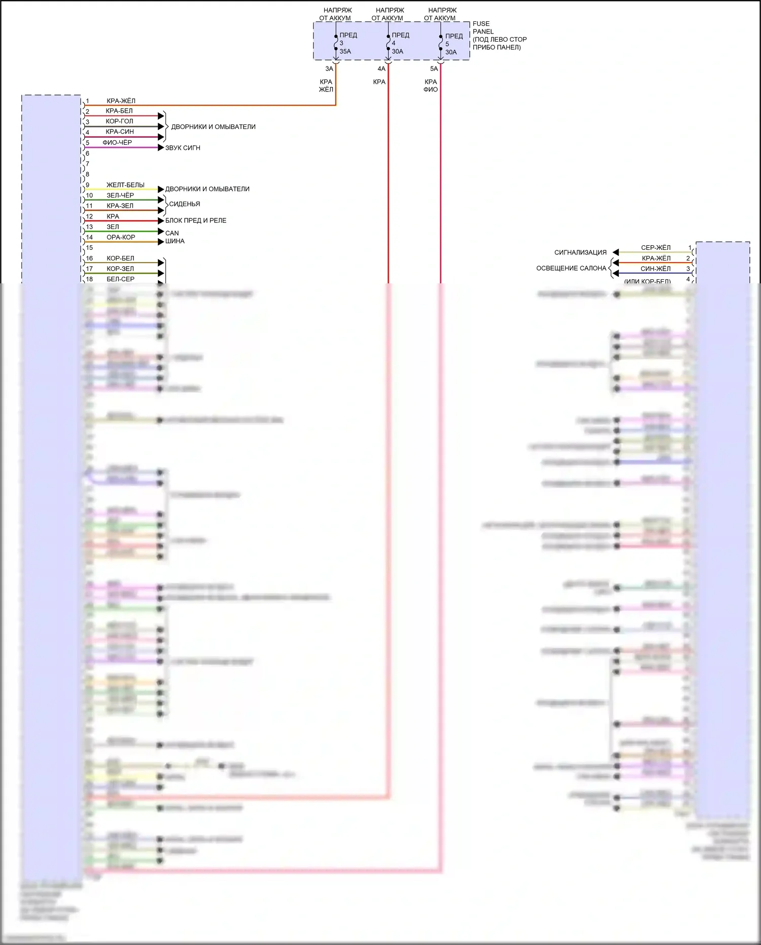 A8 Audi D5 рестайлинг (2021-2024): Электросхема блока управления системами комфорта (1 из 2) 