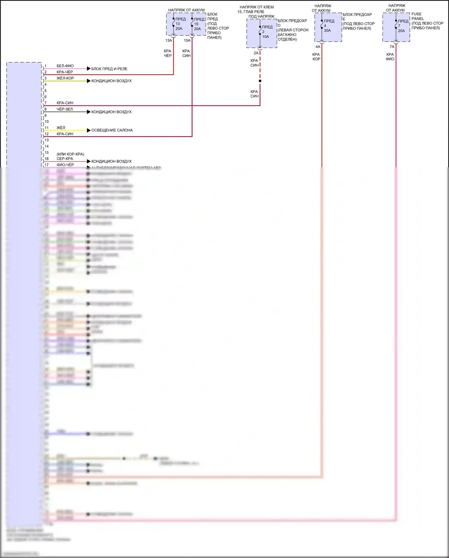 A8 Audi D5 рестайлинг (2021-2024): Электросхема блока управления системами комфорта (2 из 2) 