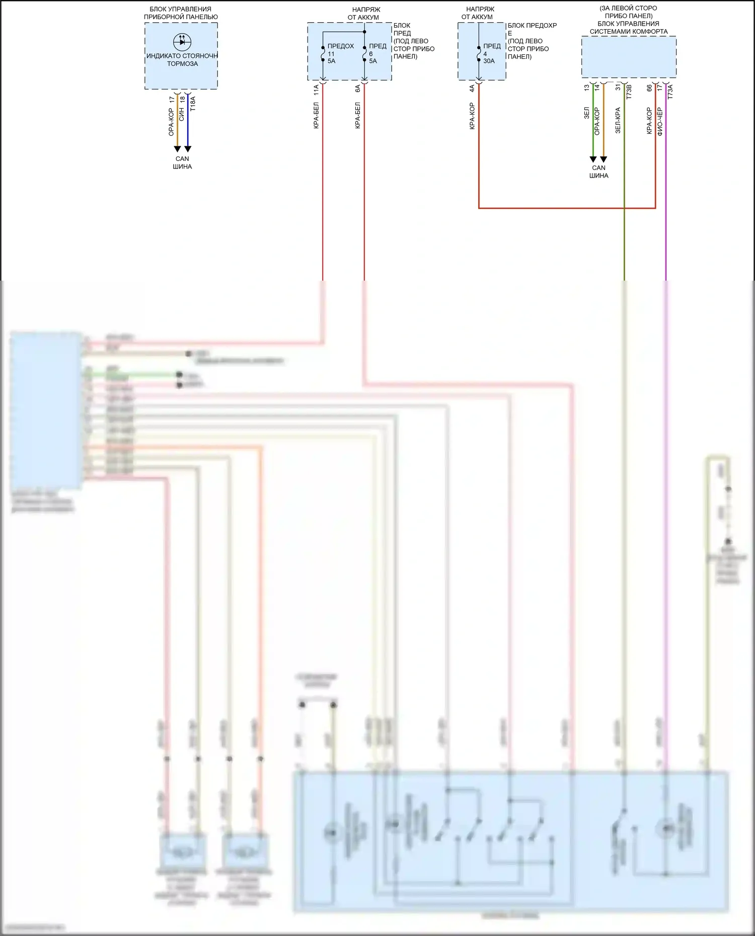 A8 Audi D5 рестайлинг (2021-2024): Электросхема растормаживания стояночного тормоза 