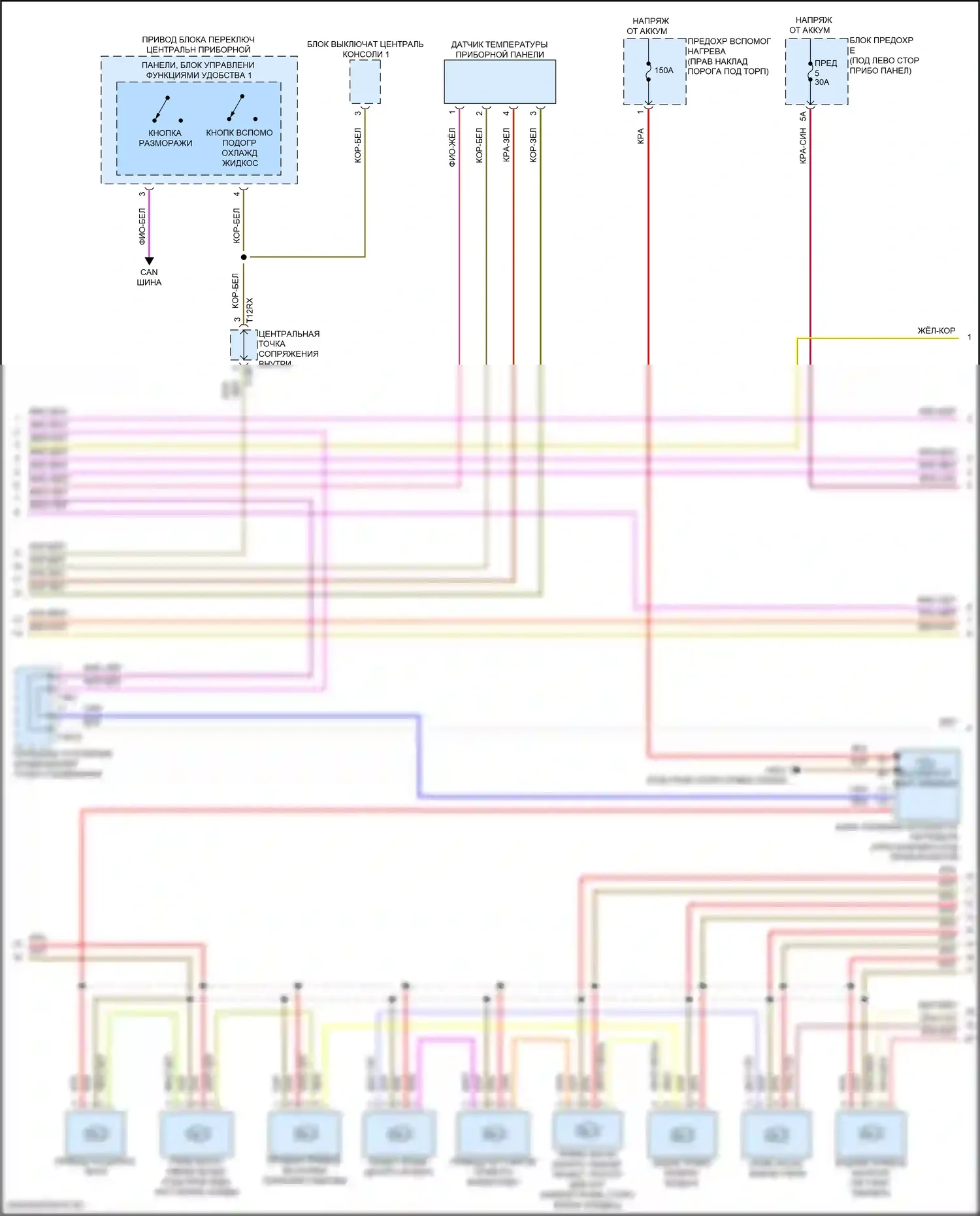 A8 Audi D5 рестайлинг (2021-2024): Электросхема климат контроля, без задних органов управления, со второй системой отопления (4 из 6) 