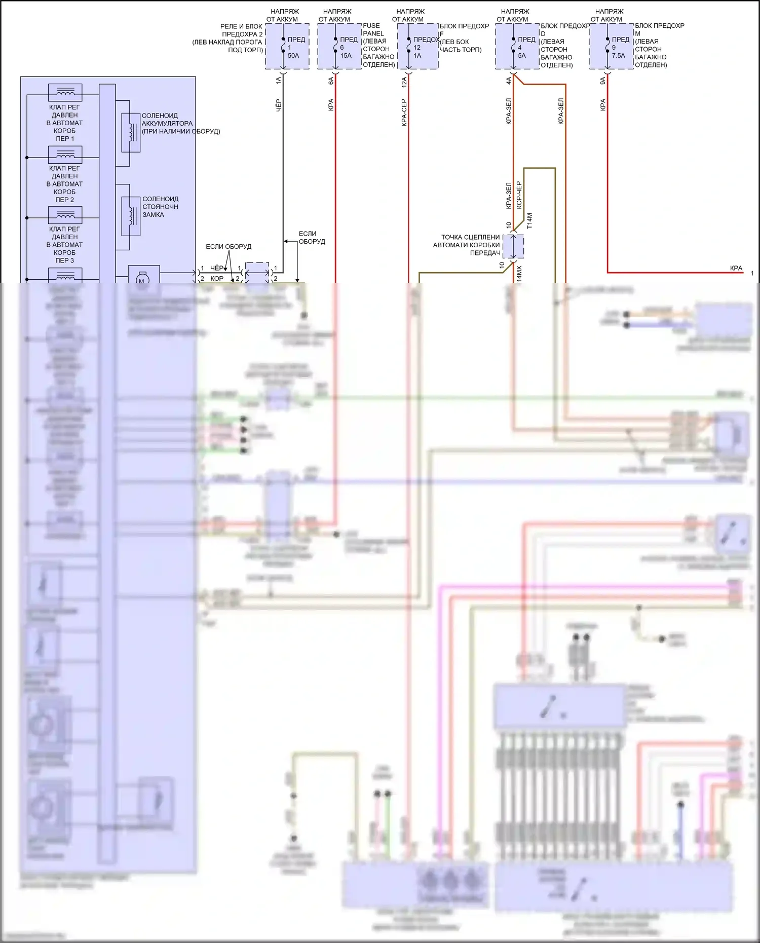 A8 Audi D5 рестайлинг (2021-2024): Электросхема автоматической коробки передач (1 из 2) 