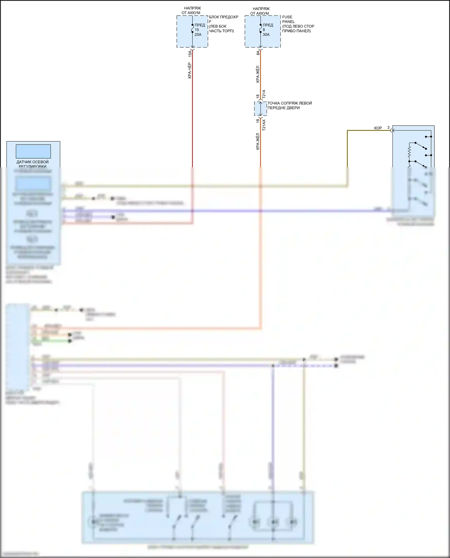 A8 Audi D5 рестайлинг (2021-2024): Электросхема памяти рулевой колонки 