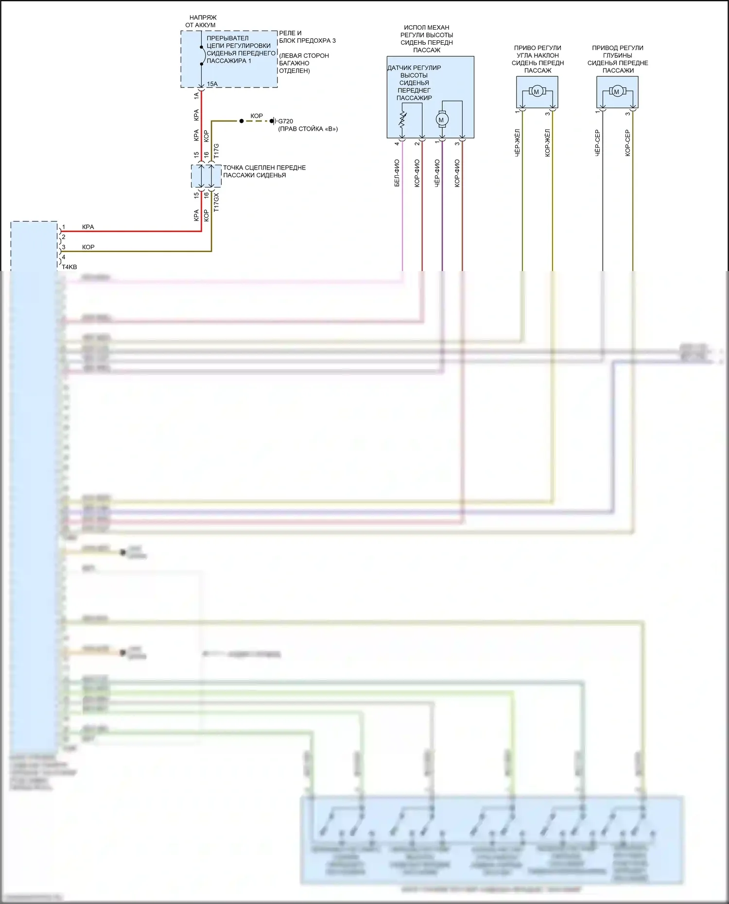 A8 Audi D5 рестайлинг (2021-2024): Электросхема сиденья памяти пассажира с сиденьями комфорта (1 из 3) 