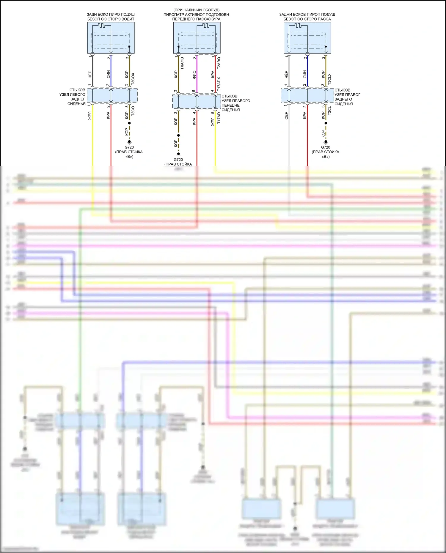 A8 Audi D5 рестайлинг (2021-2024): Электросхема подушек безопасности (6 из 7) 
