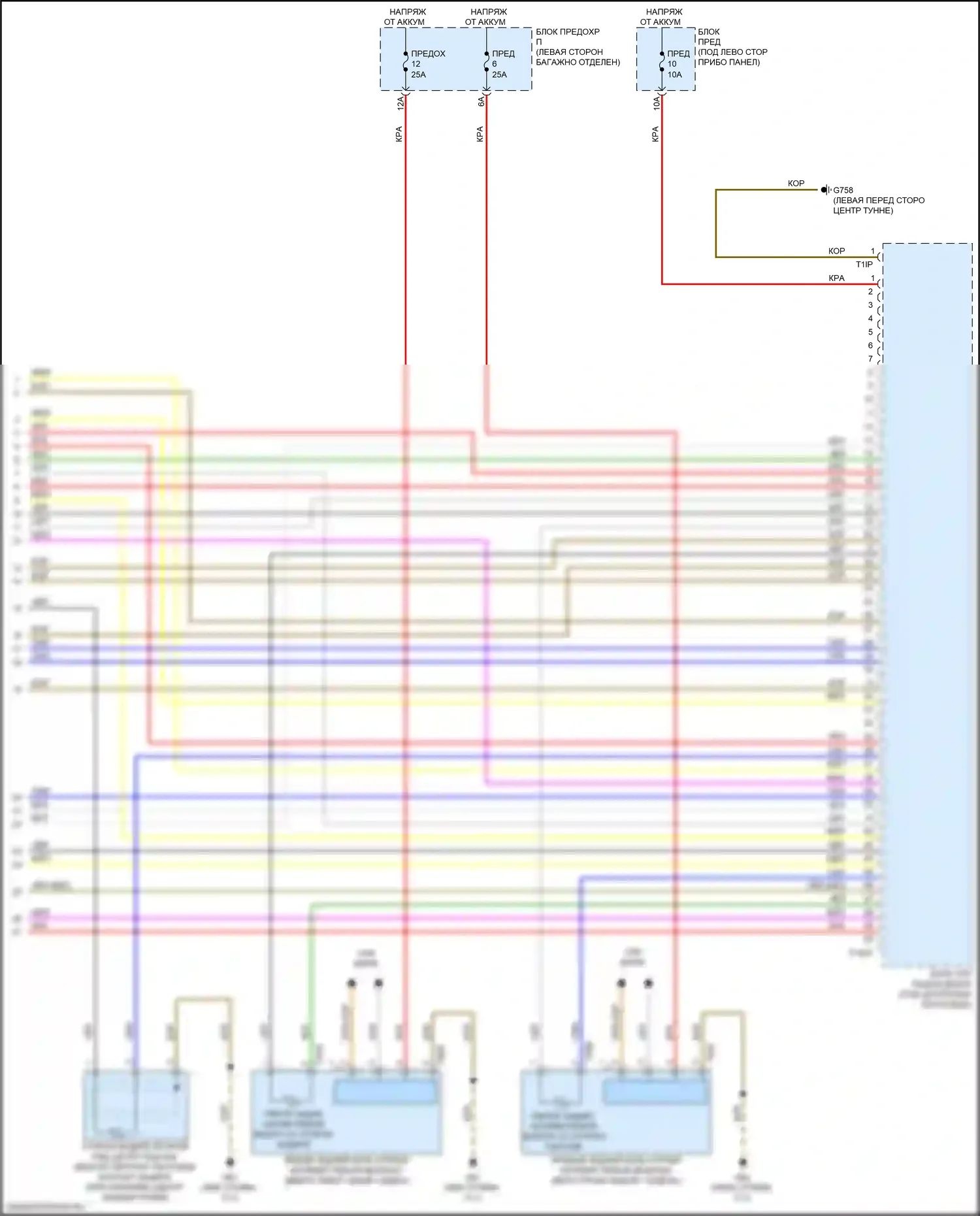 A8 Audi D5 рестайлинг (2021-2024): Электросхема подушек безопасности (7 из 7) 