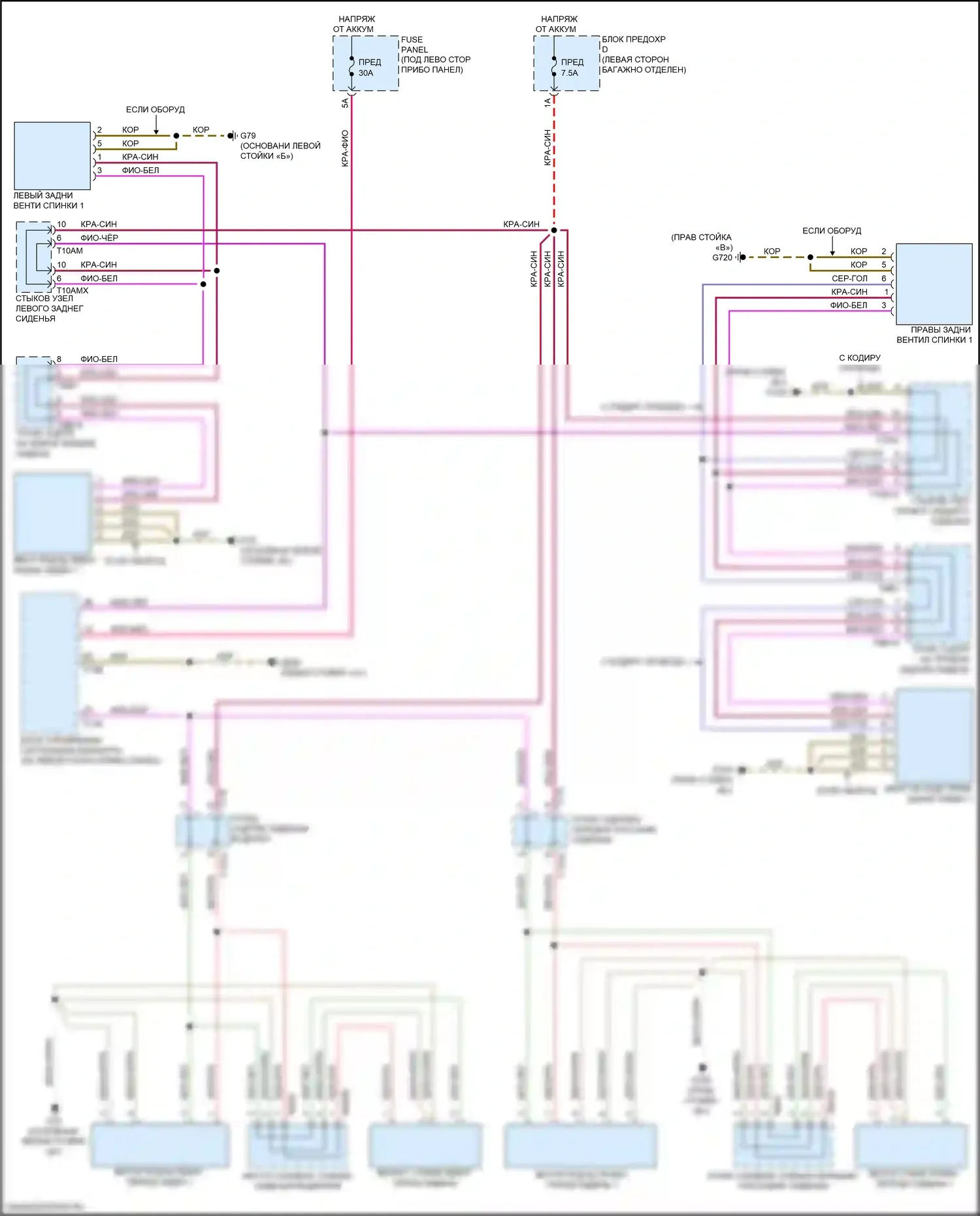A8 Audi D5 рестайлинг (2021-2024): Электросхема вентиляции сиденья 