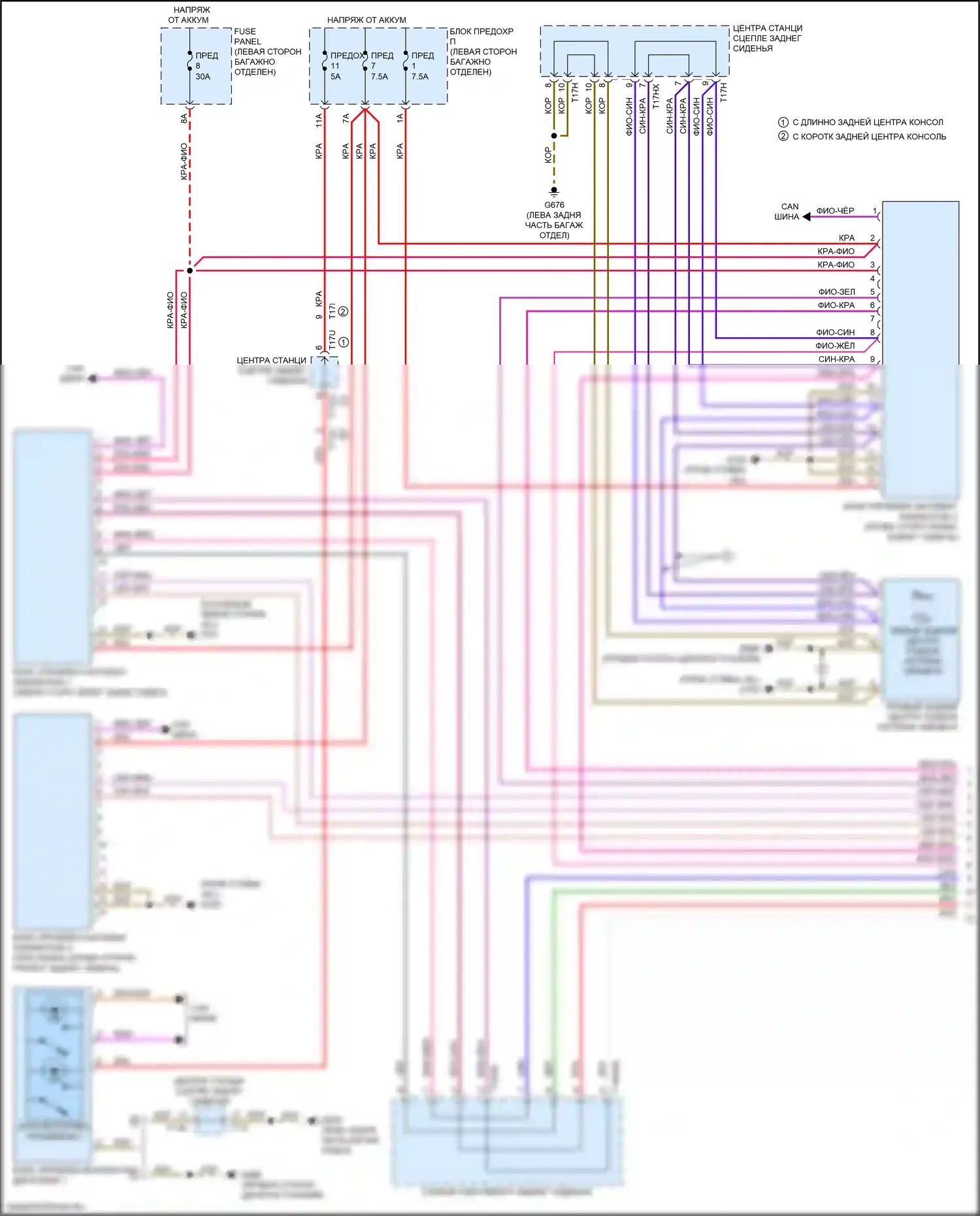 A8 Audi D5 рестайлинг (2021-2024): Электросхема задних обогреваемых сидений, с двумя одиночными сиденьями и центральным блоком управления (1 из 2) 