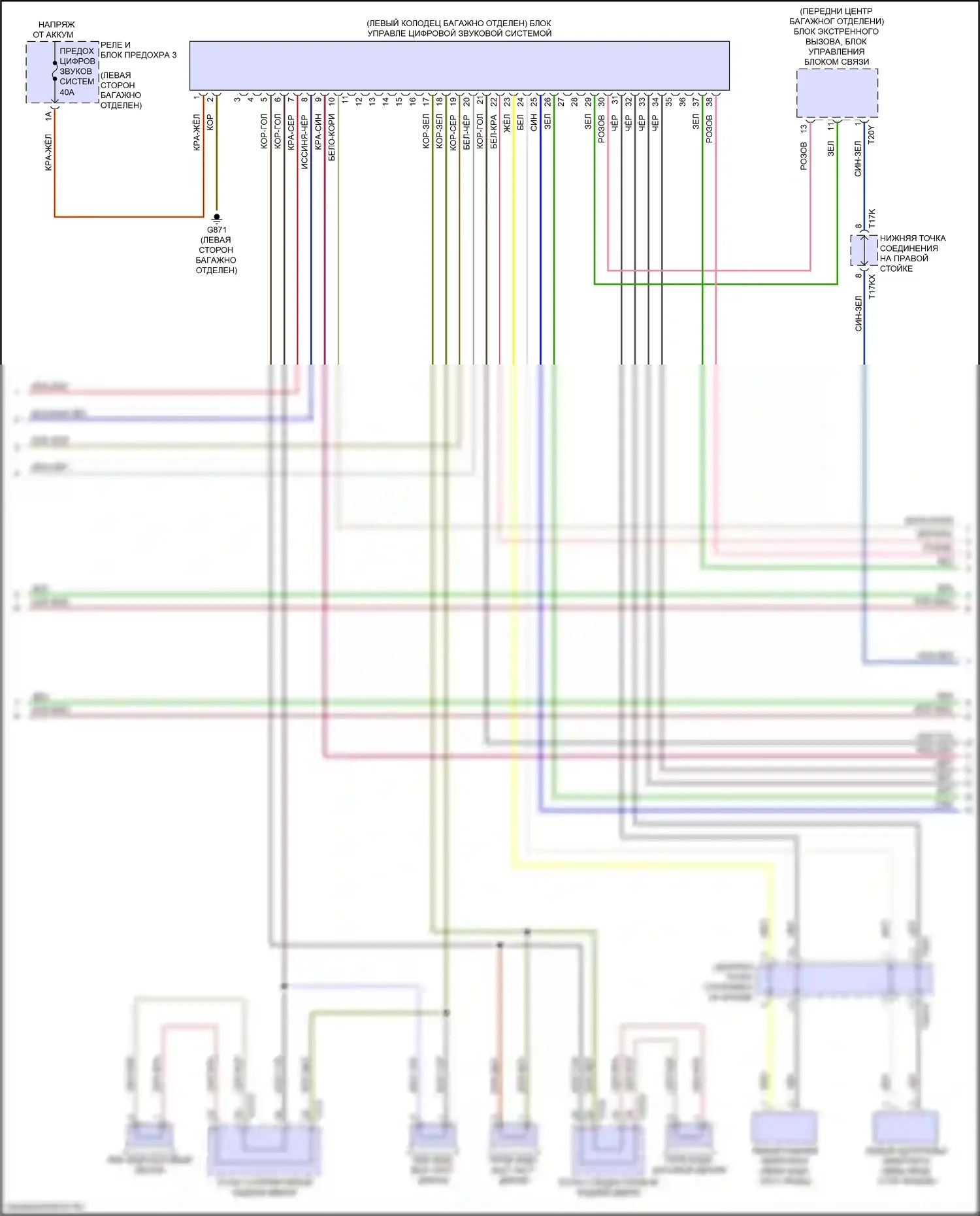 A8 Audi D5 рестайлинг (2021-2024): Электросхема навигации, без высокого уровня звука и звука bang и olufsen (2 из 6) 