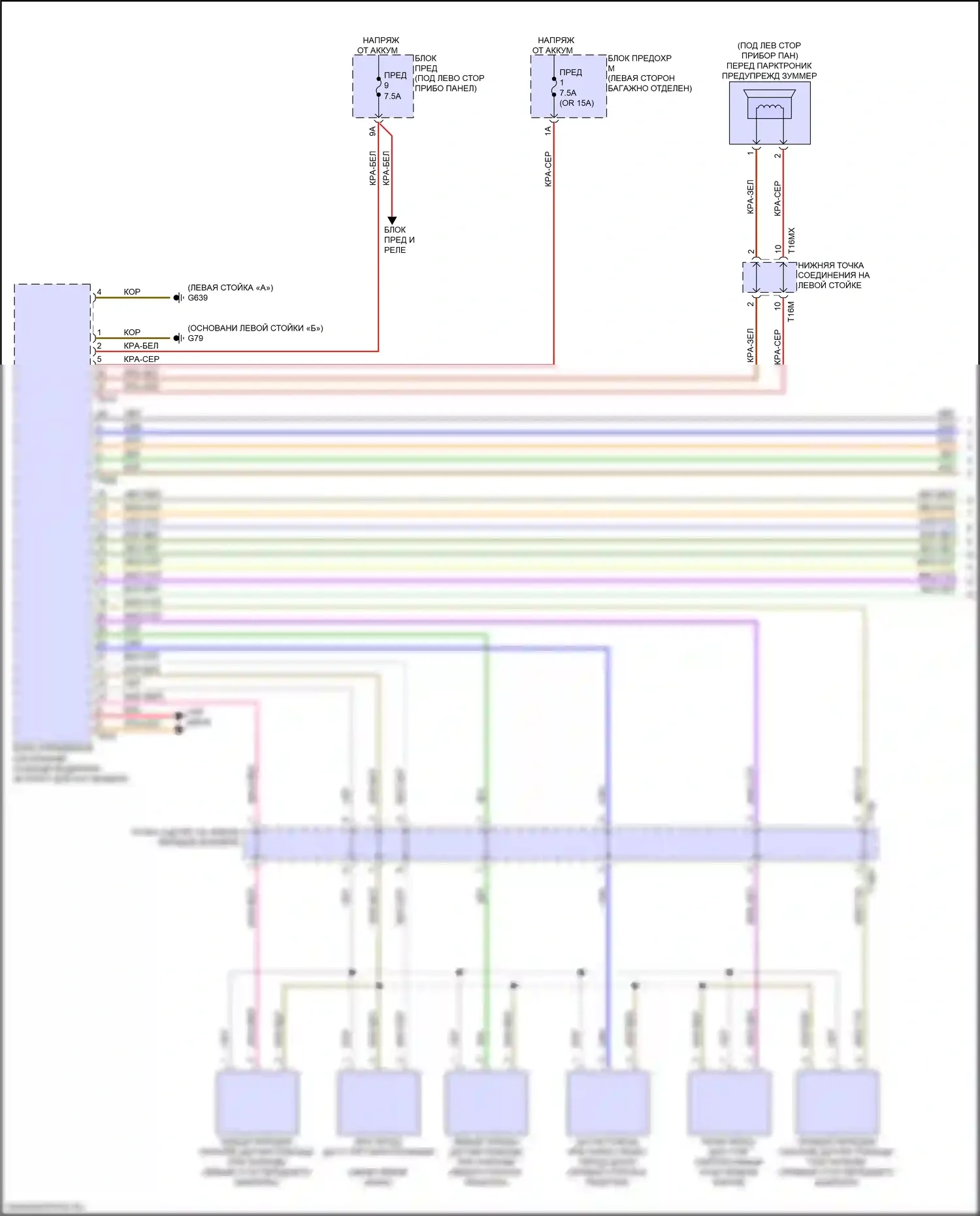 A8 Audi D5 рестайлинг (2021-2024): Электросхема парктроника, с параллельной парковкой и поддержкой водителя (1 из 2) 
