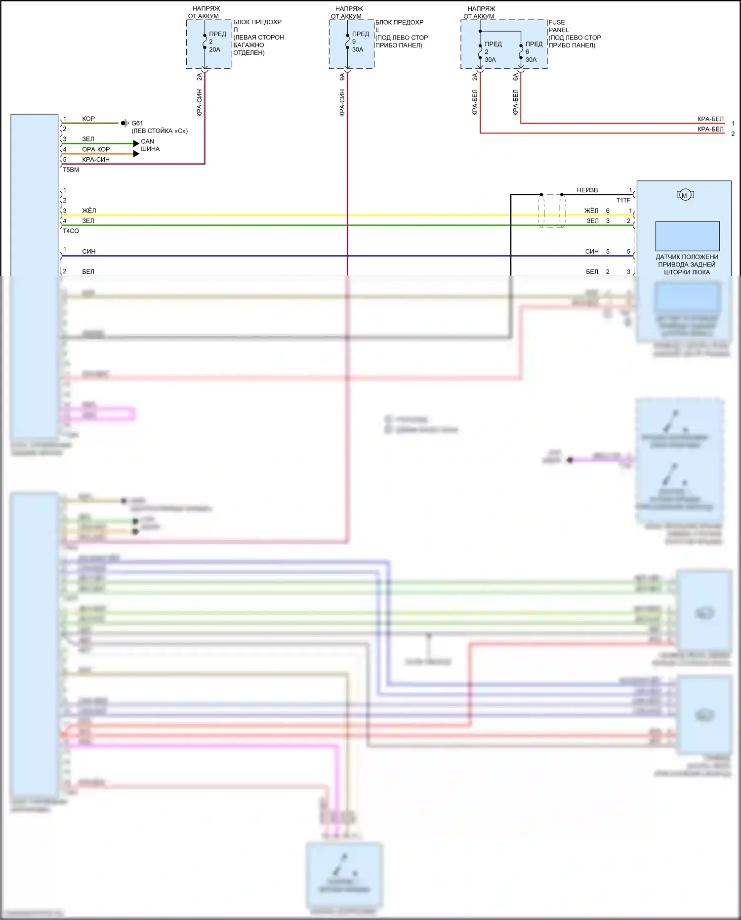A8 Audi D5 рестайлинг (2021-2024): Электросхема складной крыши/люка (1 из 2) 