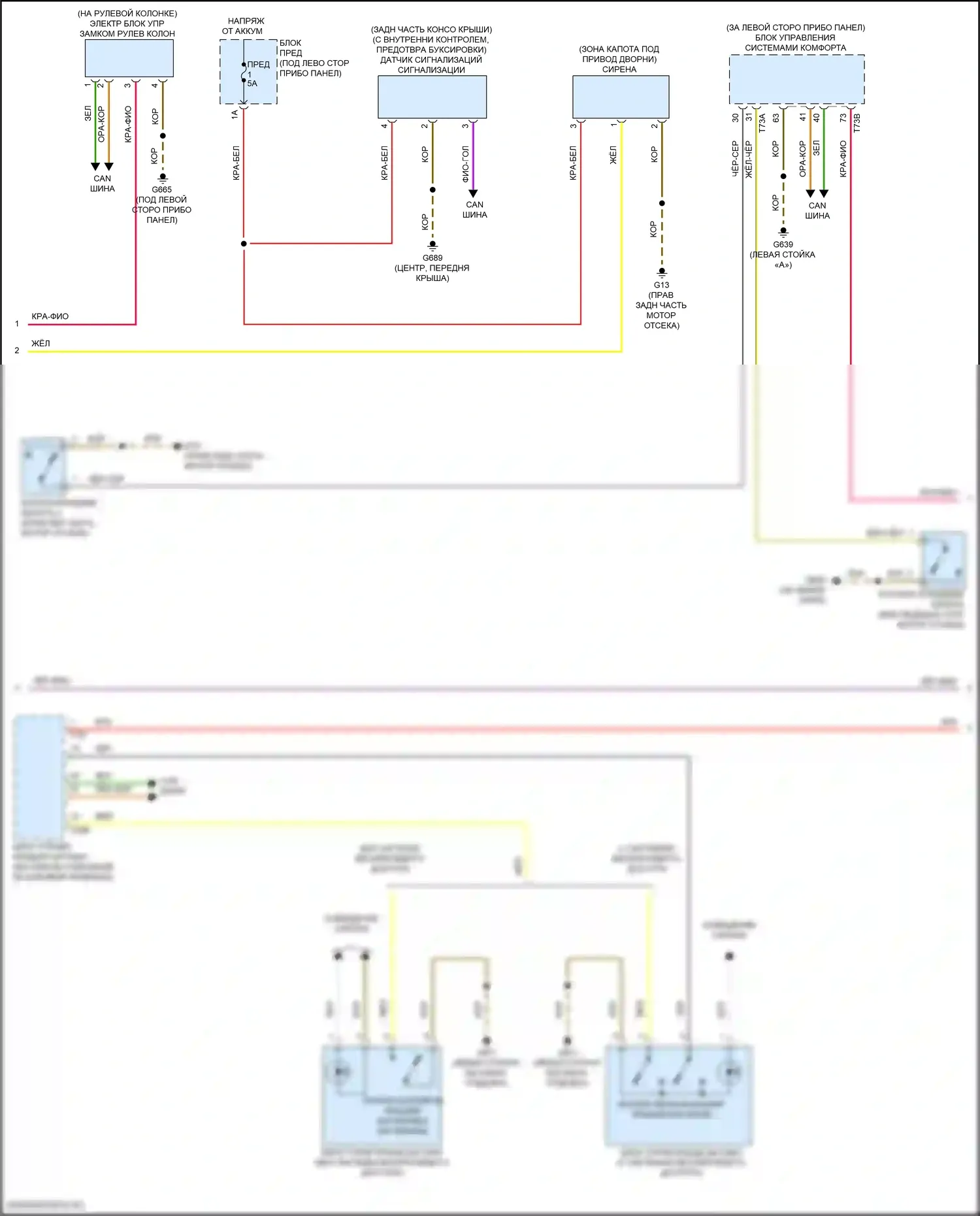 A8 Audi D5 рестайлинг (2021-2024): Электросхема центрального замка (5 из 6) 