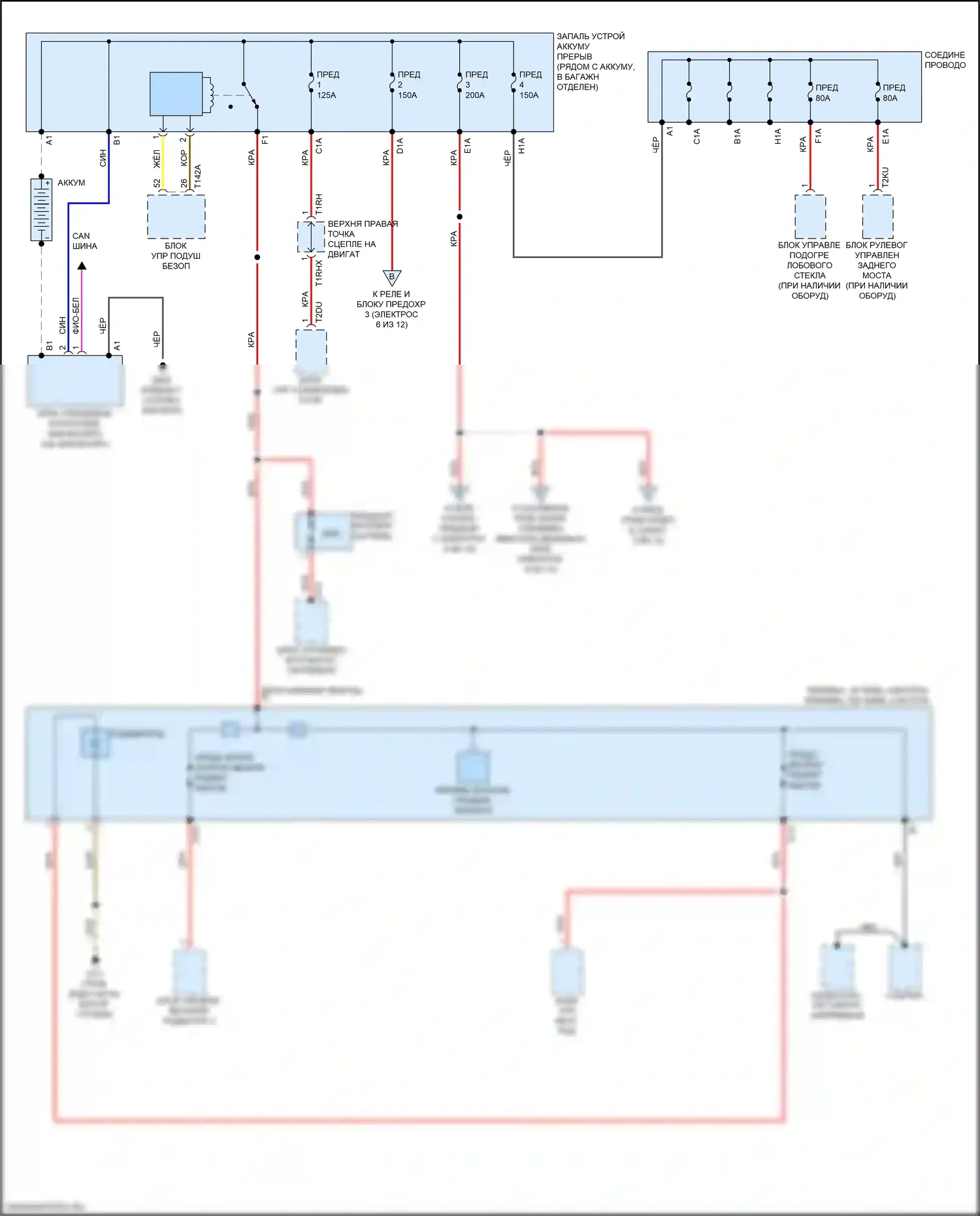 A8 Audi D5 (2017-2022): Электросхема блока предохранителей реле (1 из 12) 