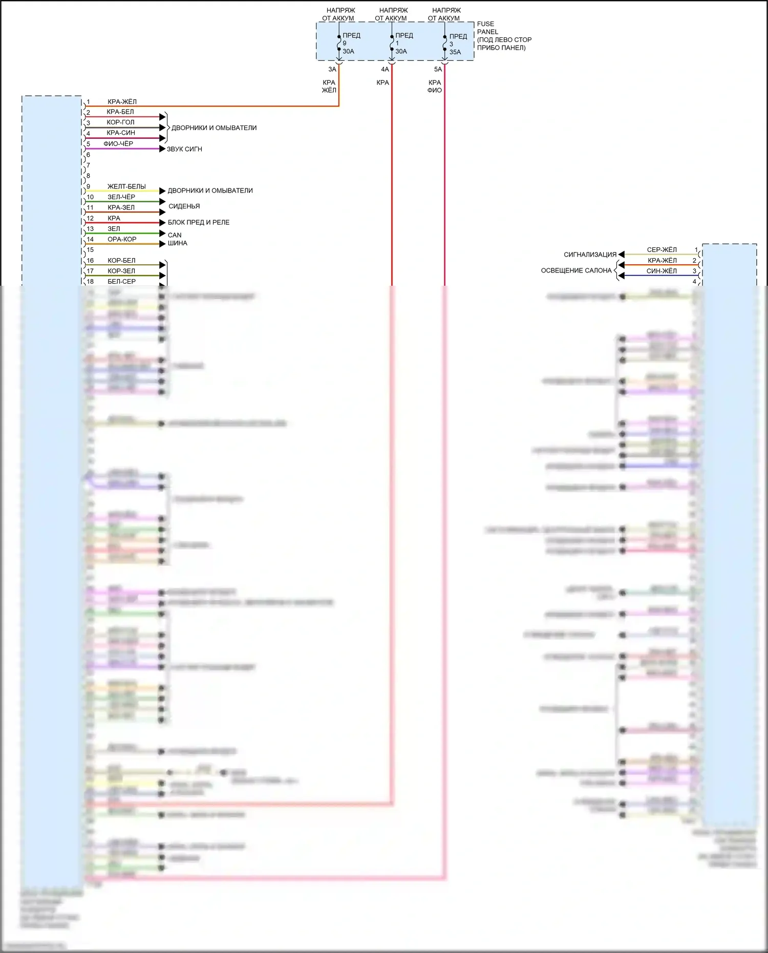 A8 Audi D5 (2017-2022): Электросхема блока управления системами комфорта (1 из 2) 
