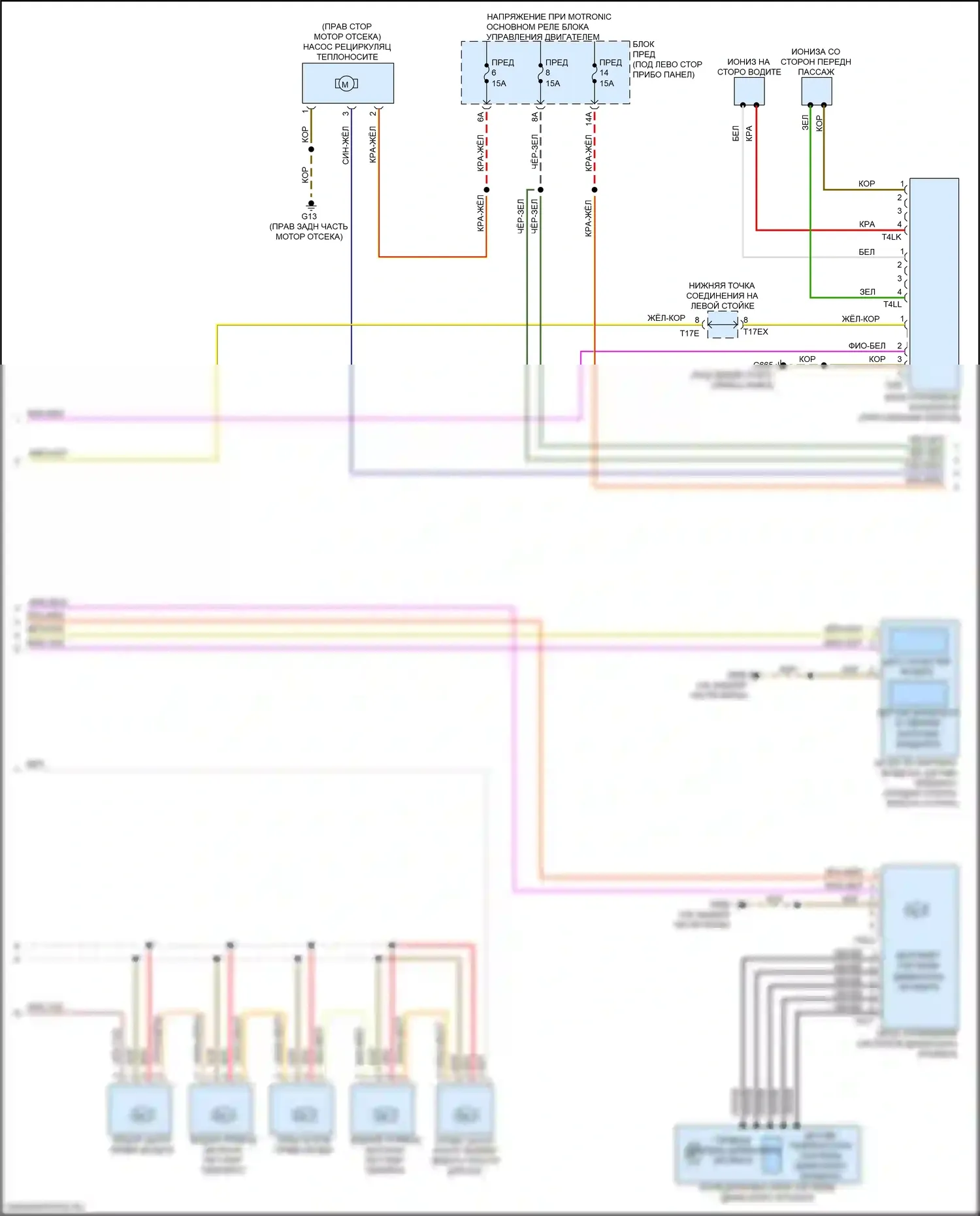 A8 Audi D5 (2017-2022): Электросхема климат контроля, без задних органов управления и второй системы отопления (5 из 6) 