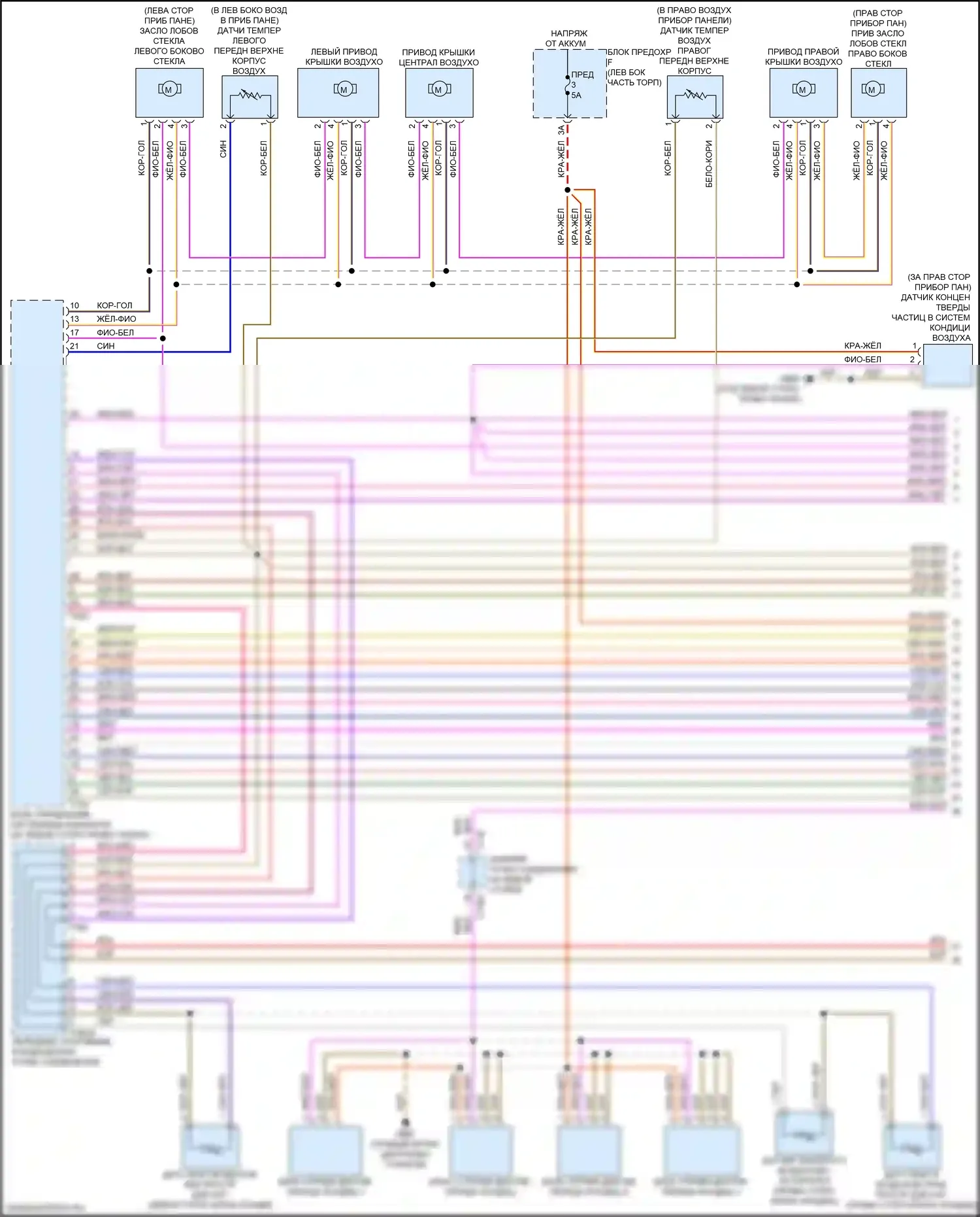 A8 Audi D5 (2017-2022): Электросхема климат контроля, без задних органов управления, со второй системой отопления (1 из 6) 