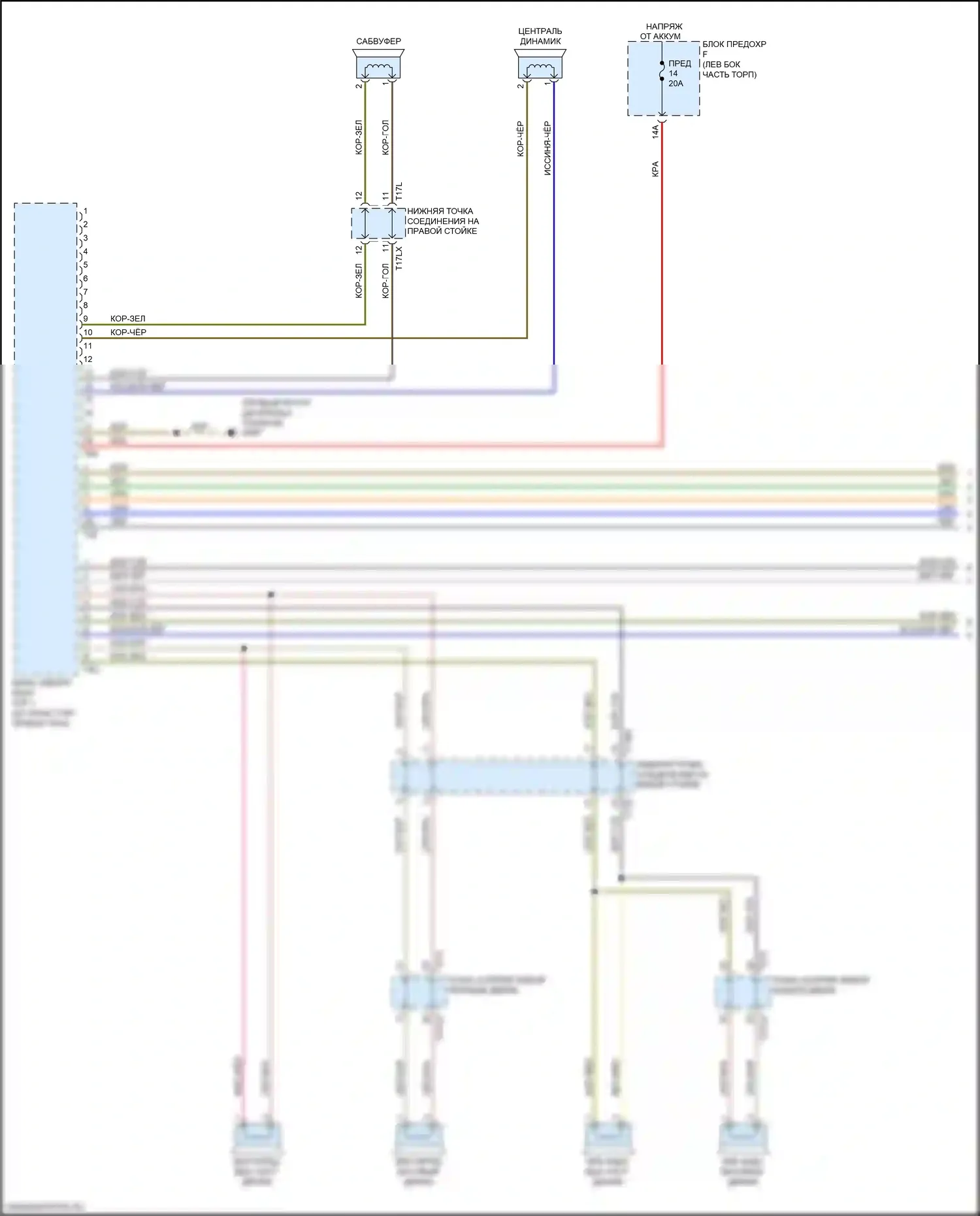 A8 Audi D5 (2017-2022): Электросхема магнитолы, без усилителя (1 из 6) 