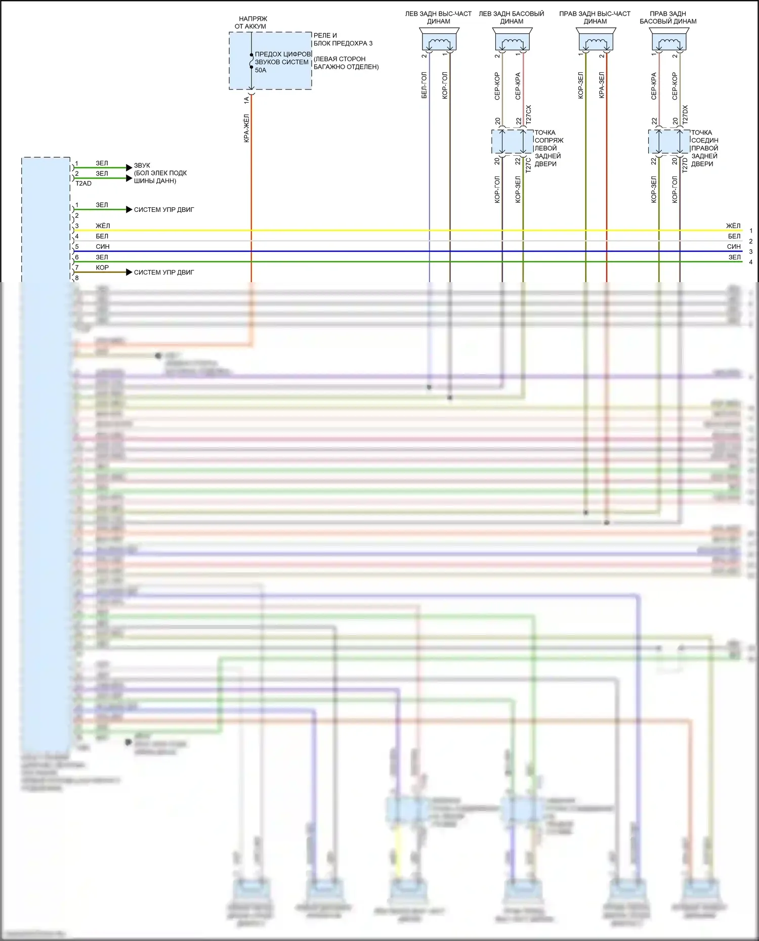 A8 Audi D5 (2017-2022): Электросхема магнитолы, с усилителем и, без активного шума и звука bang и olufsen (1 из 6) 