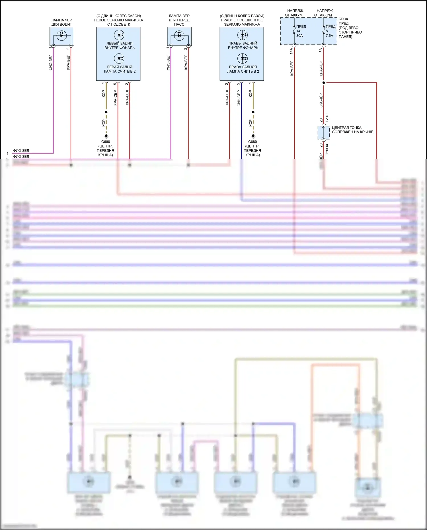 A8 Audi D5 (2017-2022): Электросхема освещения салона (5 из 10) 