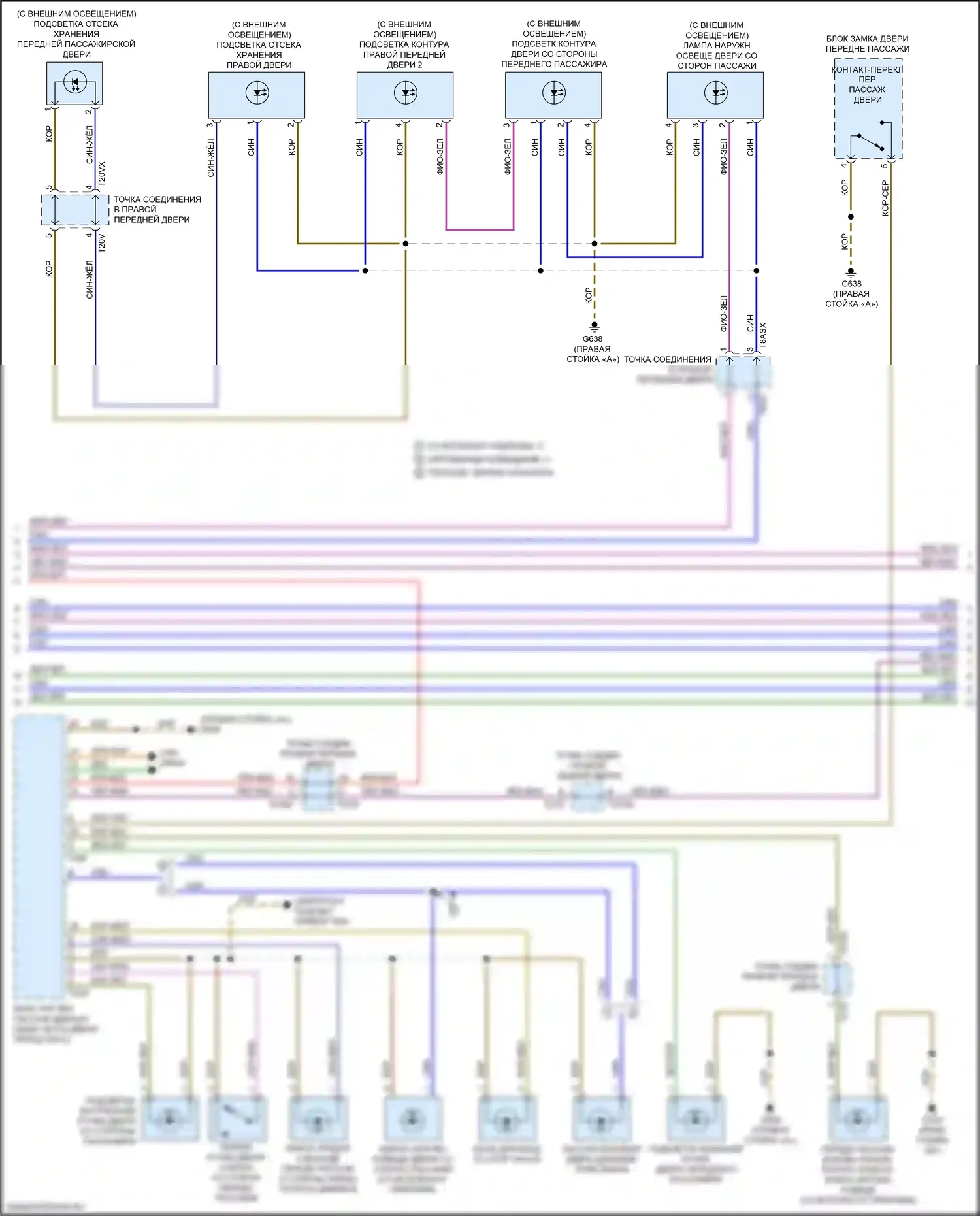 A8 Audi D5 (2017-2022): Электросхема освещения салона (7 из 10) 