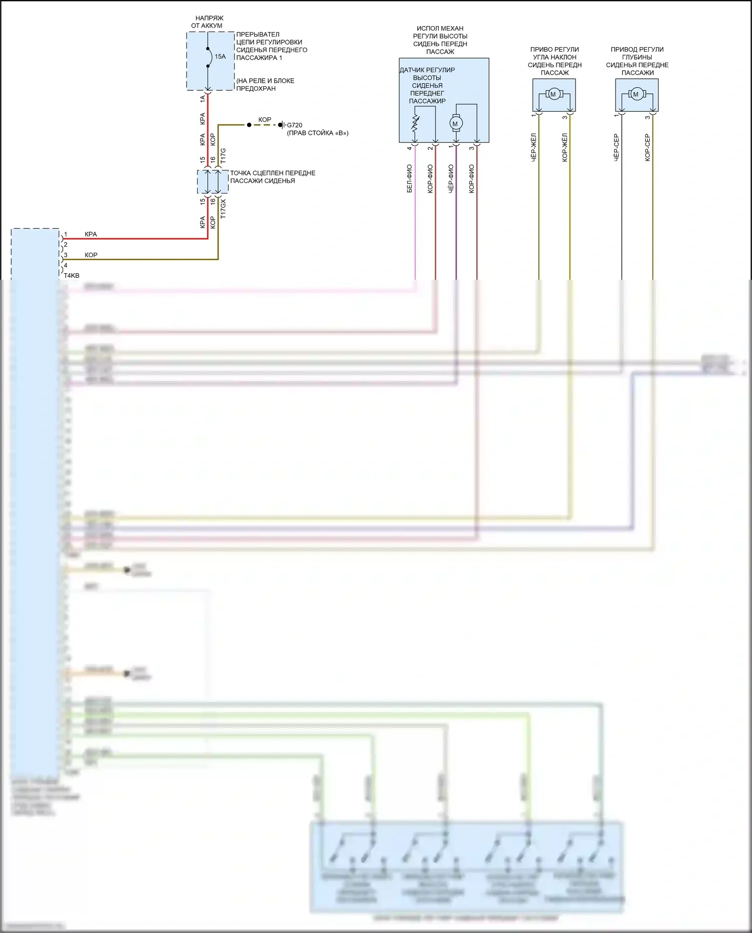 A8 Audi D5 (2017-2022): Электросхема сиденья памяти пассажира с сиденьями комфорта (1 из 3) 