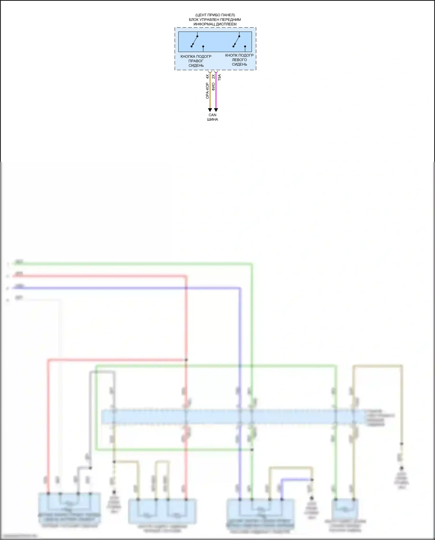 A8 Audi D5 (2017-2022): Электросхема передних обогреваемых сидений, со спортивными сиденьями (2 из 2) 