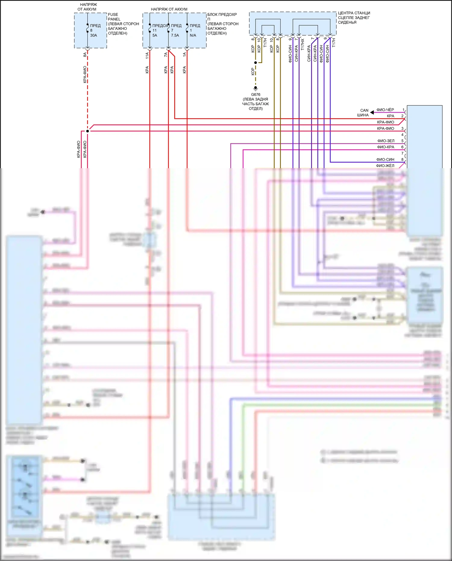 A8 Audi D5 (2017-2022): Электросхема задних обогреваемых сидений, с двумя одиночными сиденьями и спинкой/спинкой заднего сиденья, с центральным блоком управления (1 из 2) 