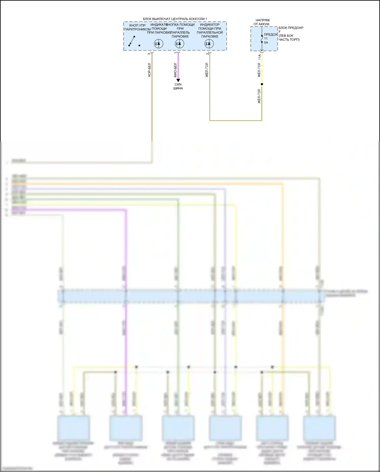 A8 Audi D5 (2017-2022): Электросхема парктроника, с параллельной парковкой и без помощи водителя (2 из 2) 