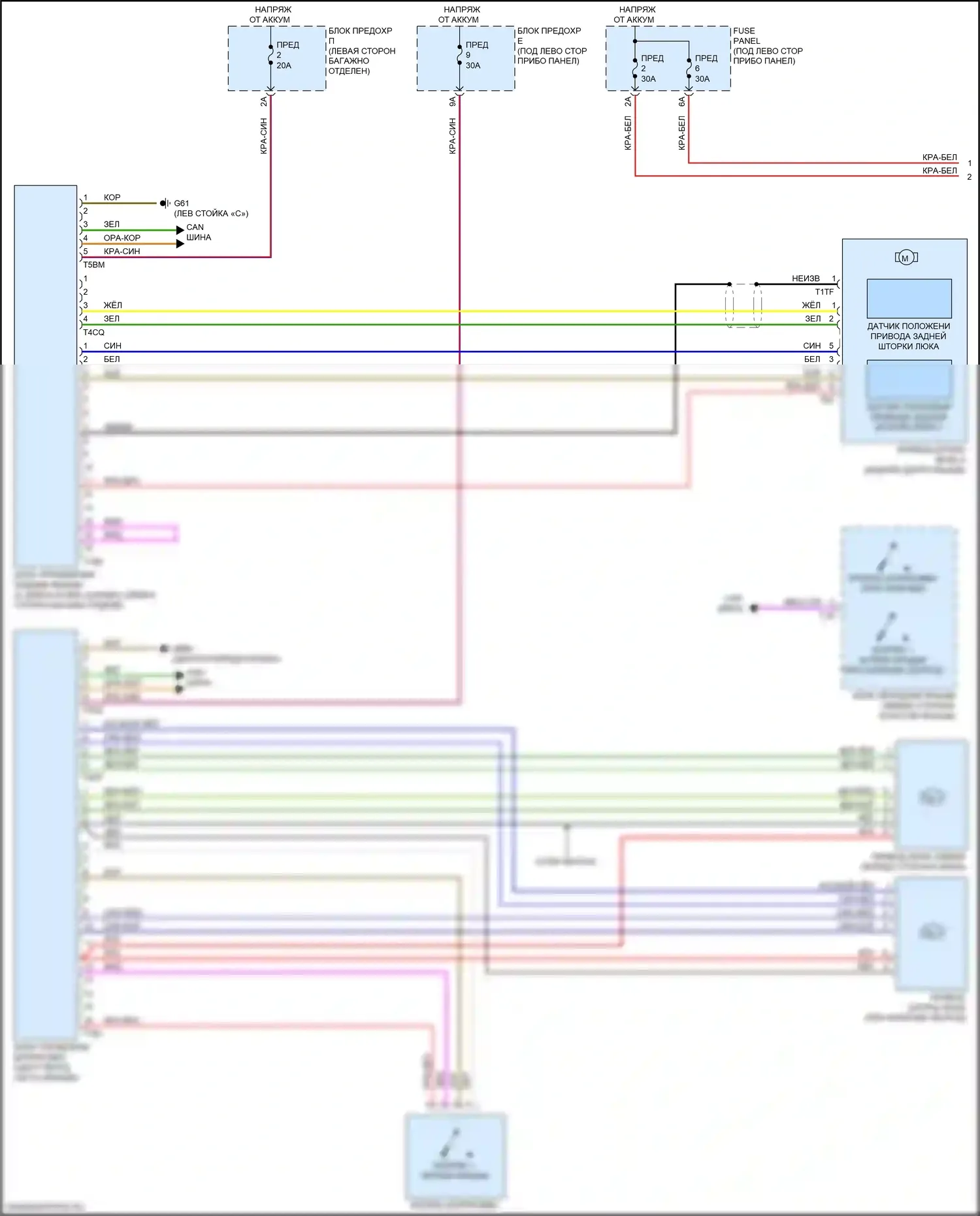 A8 Audi D5 (2017-2022): Электросхема складной крыши/люка (1 из 2) 