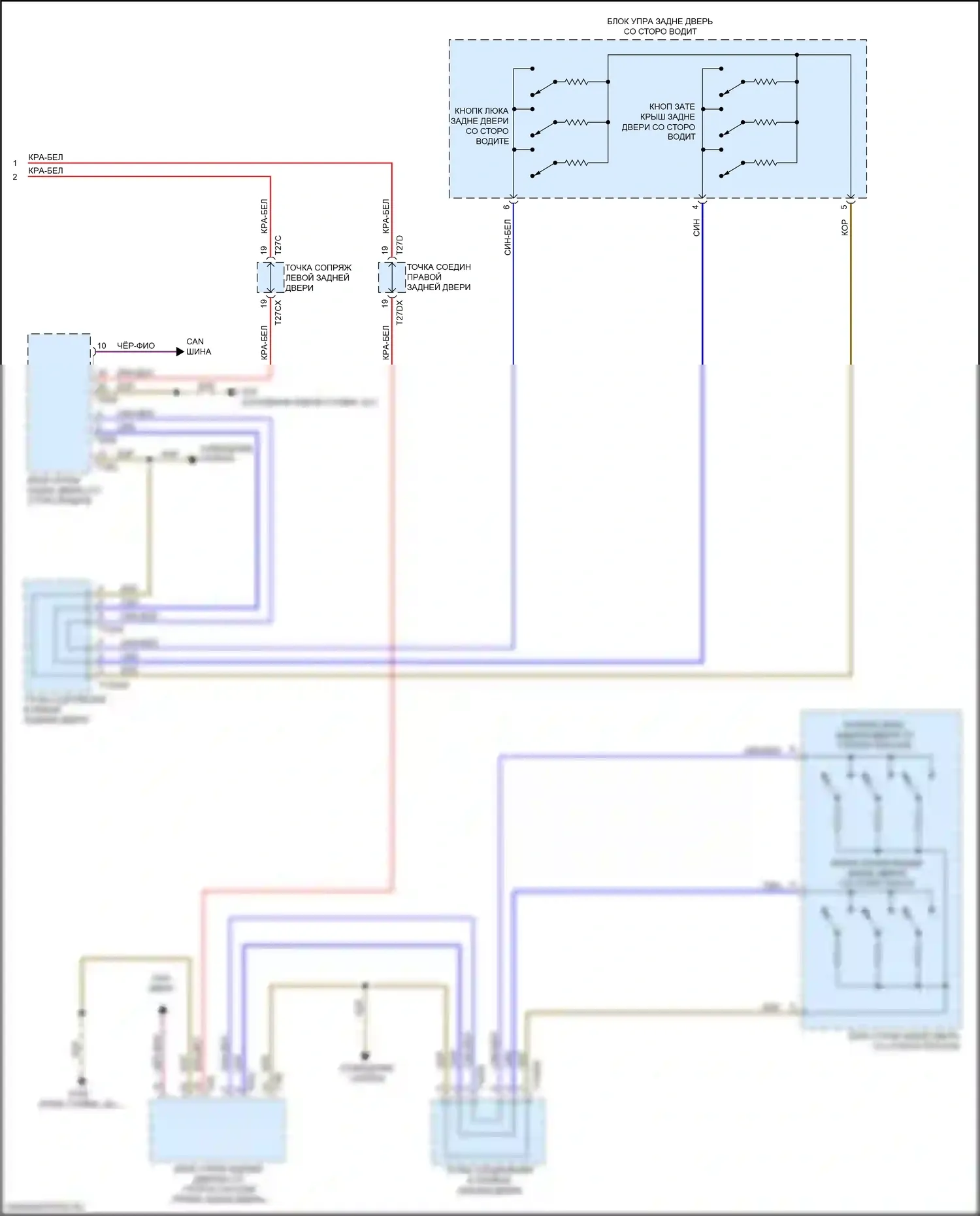 A8 Audi D5 (2017-2022): Электросхема складной крыши/люка (2 из 2) 