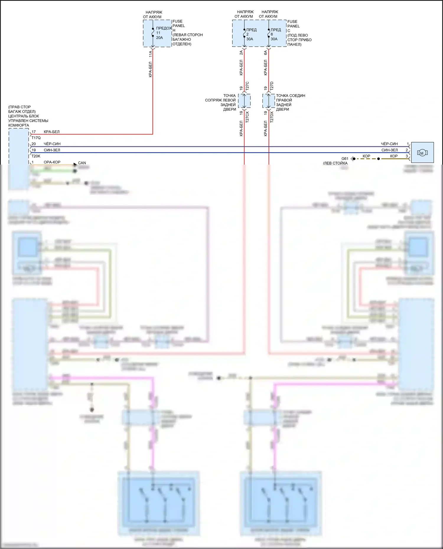 A8 Audi D5 (2017-2022): Электросхема солнцезащитного козырька заднего стекла 