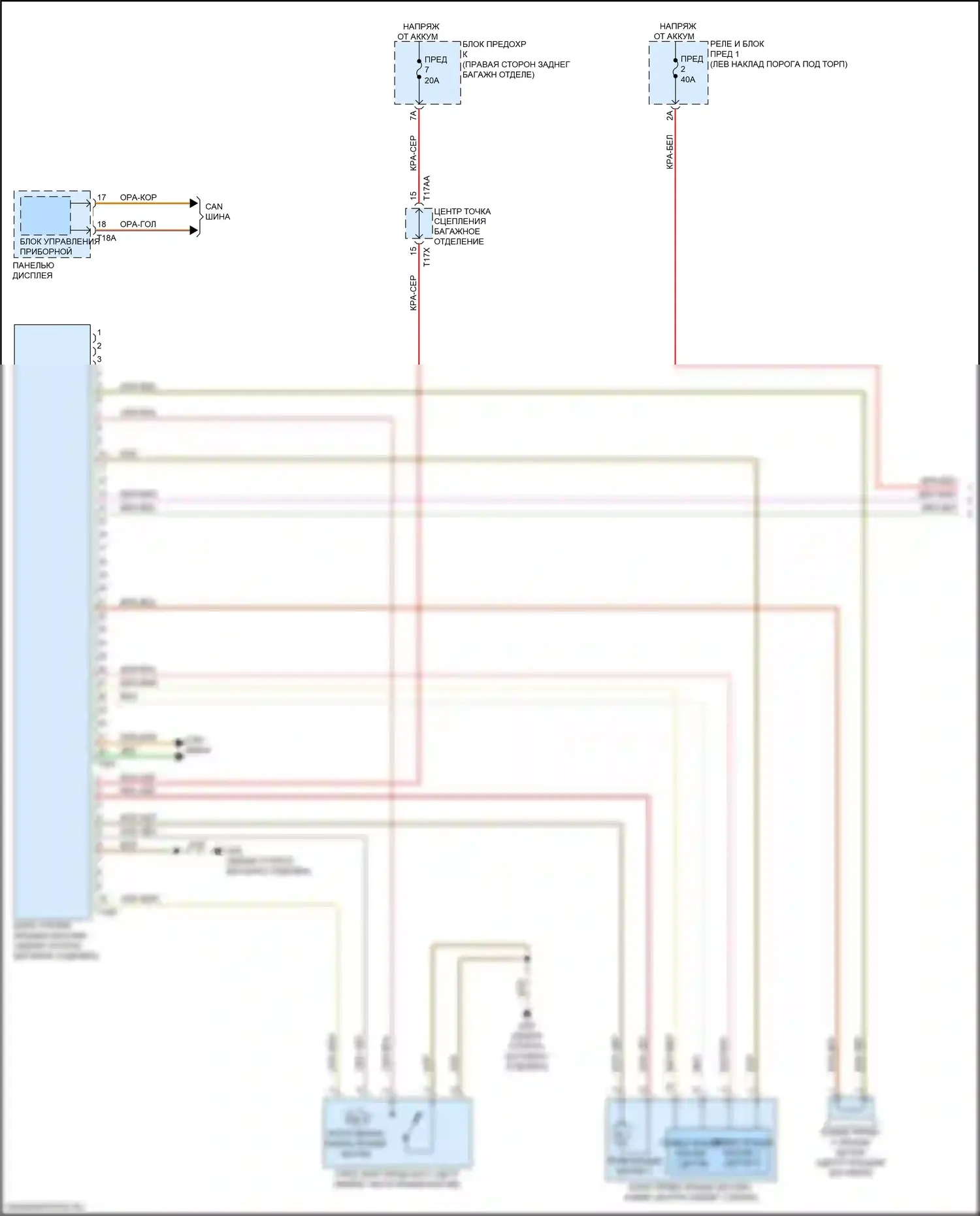 e-tron GT Audi I (2020-2024): Электросхема открытия багажника и лючка топливного бака (1 из 2) 