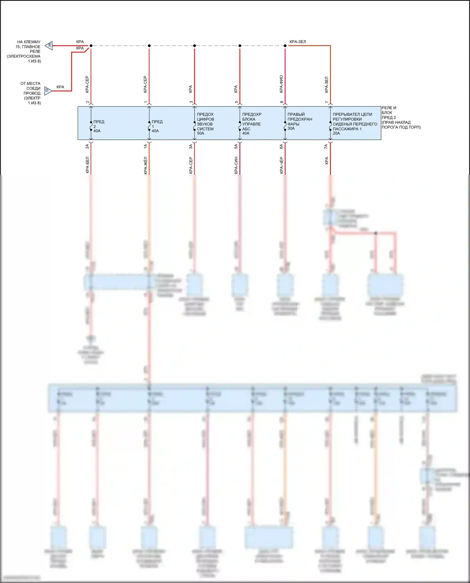 e-tron GT Audi I (2020-2024): Электросхема блока предохранителей реле (4 из 8) 