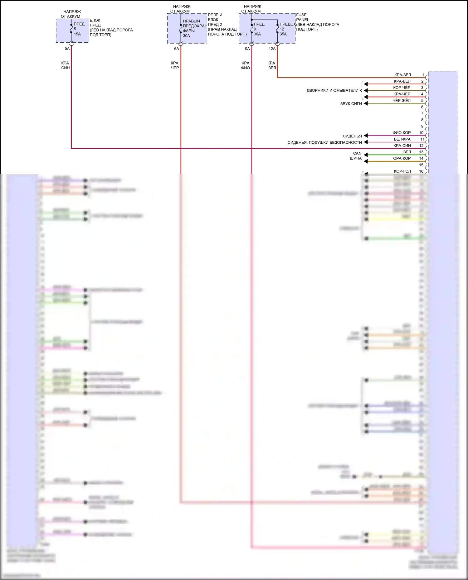 e-tron GT Audi I (2020-2024): Электросхема блока управления системами комфорта (1 из 2) 