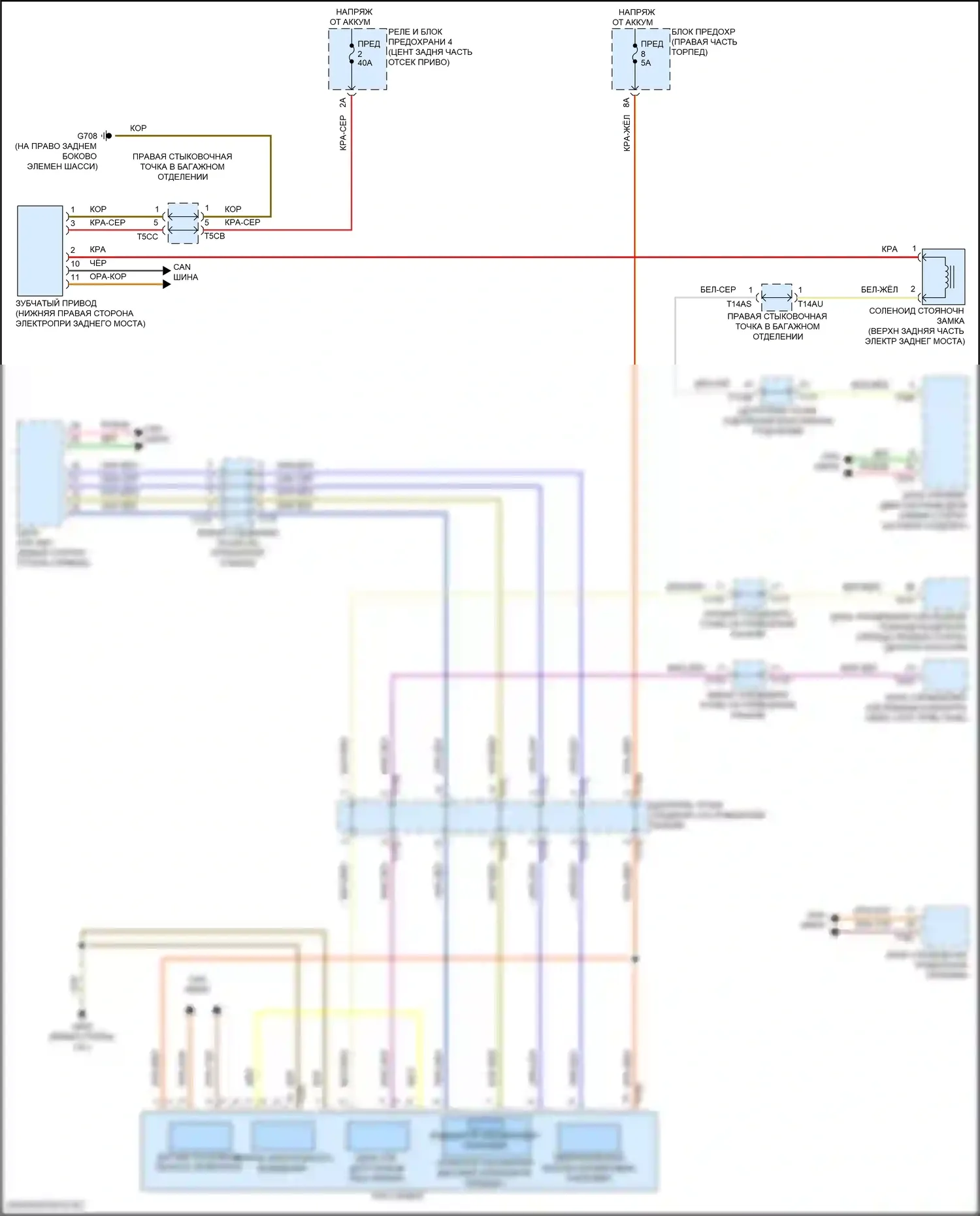 e-tron GT Audi I (2020-2024): Электросхема блокировки селектора 