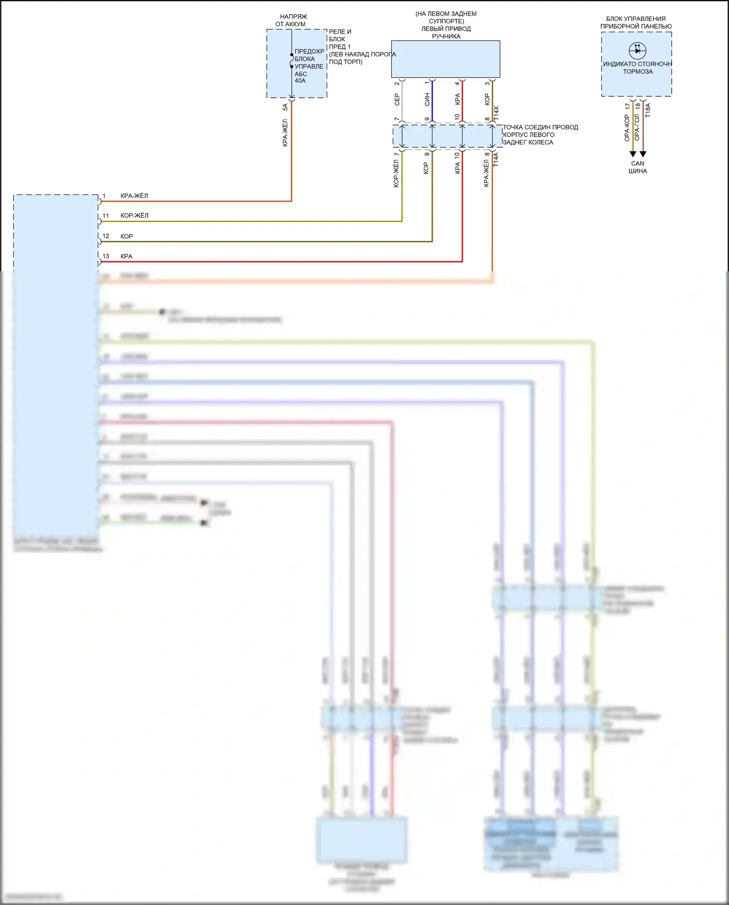 e-tron GT Audi I (2020-2024): Электросхема растормаживания стояночного тормоза 