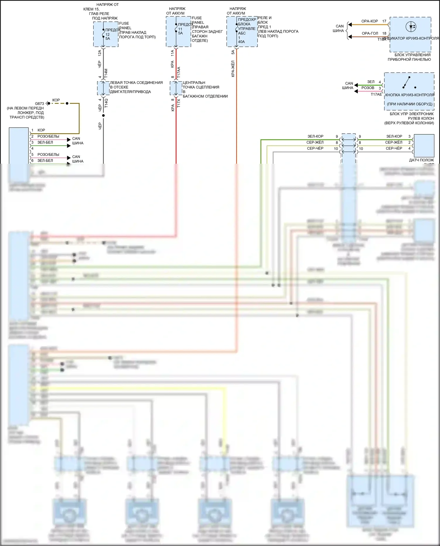 e-tron GT Audi I (2020-2024): Электросхема круиз-контроля 