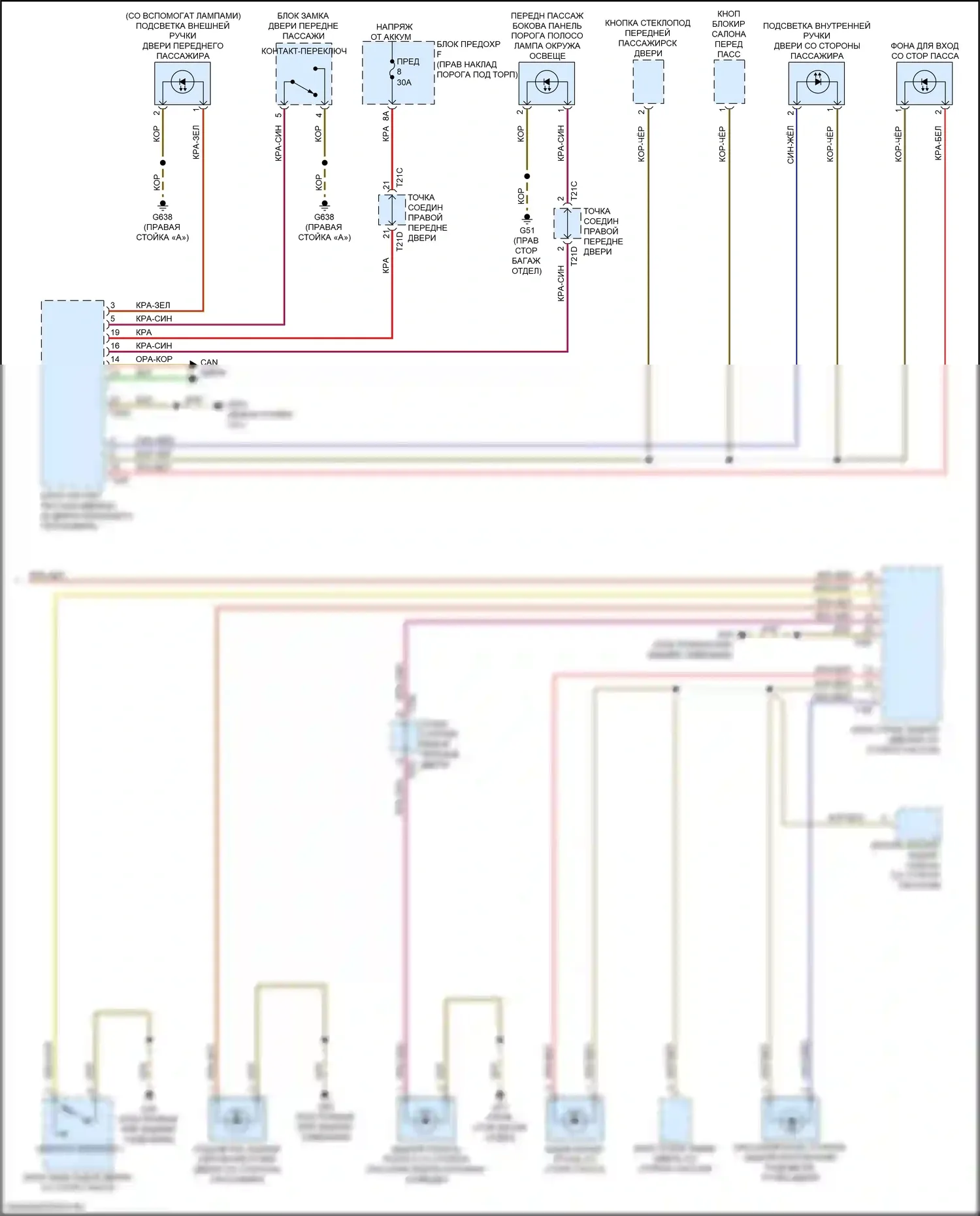 e-tron GT Audi I (2020-2024): Электросхема освещения салона, без дополнительных светильников (4 из 4) 