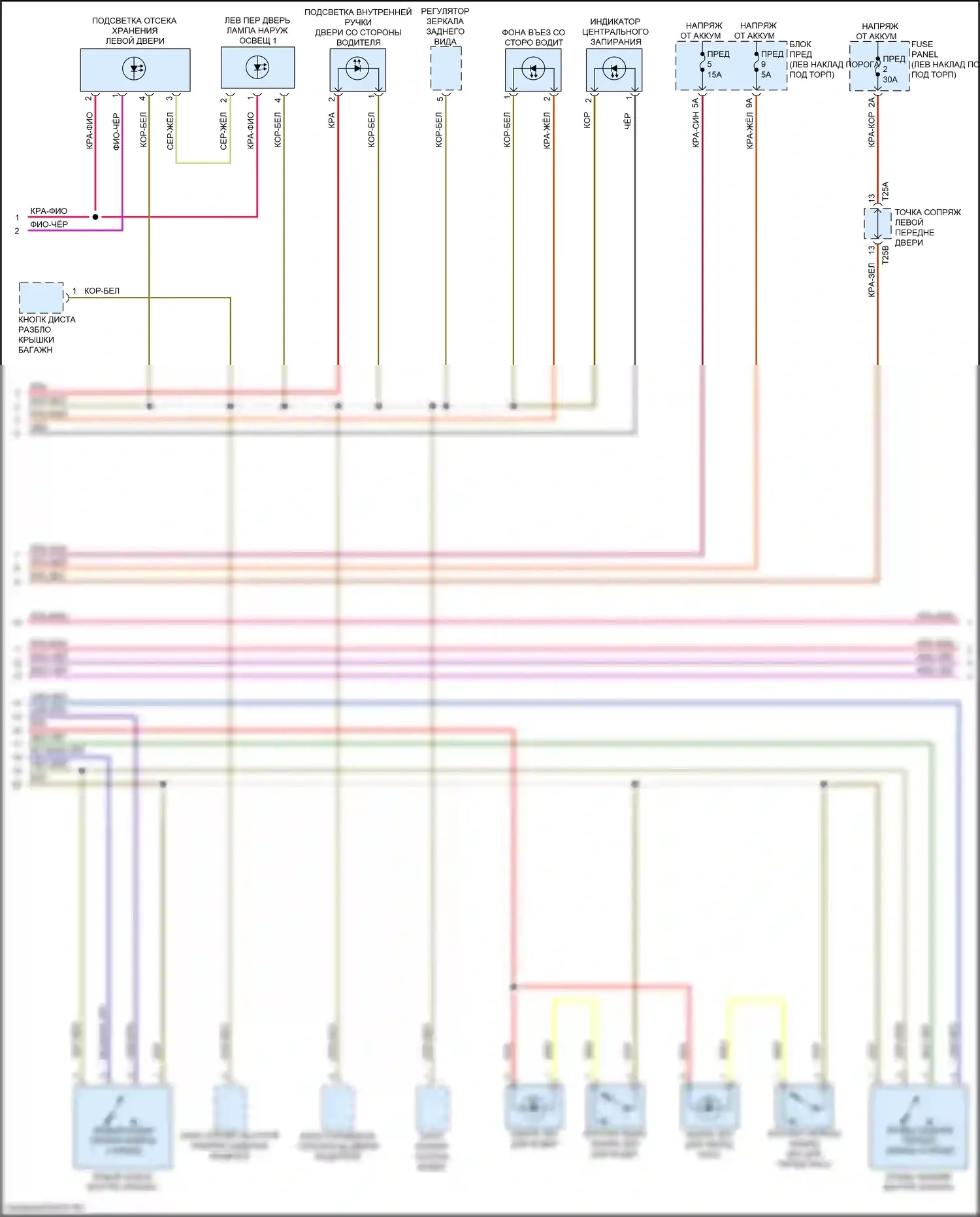 e-tron GT Audi I (2020-2024): Электросхема освещения салона, с дополнительными светильниками (4 из 6) 