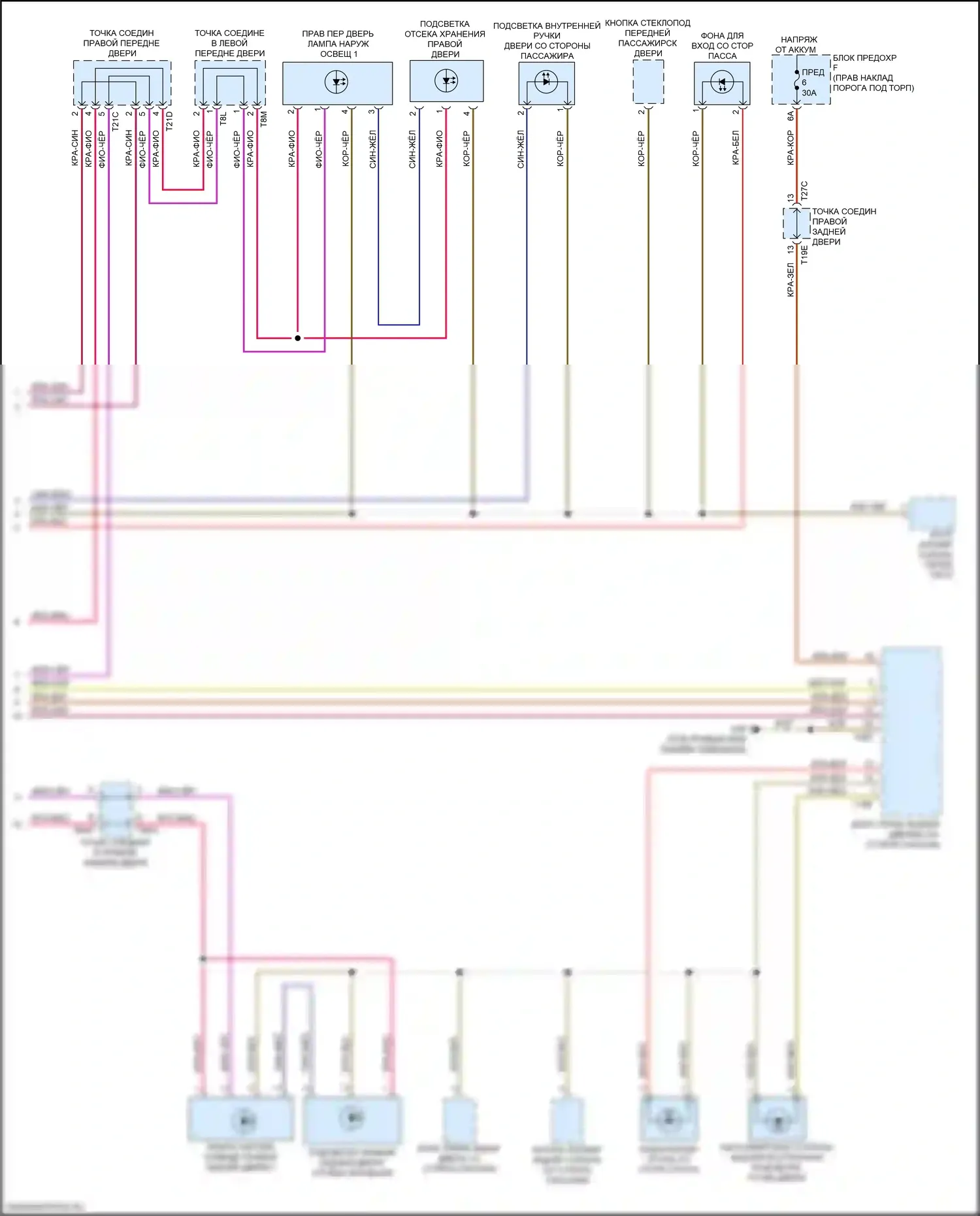 e-tron GT Audi I (2020-2024): Электросхема освещения салона, с дополнительными светильниками (6 из 6) 