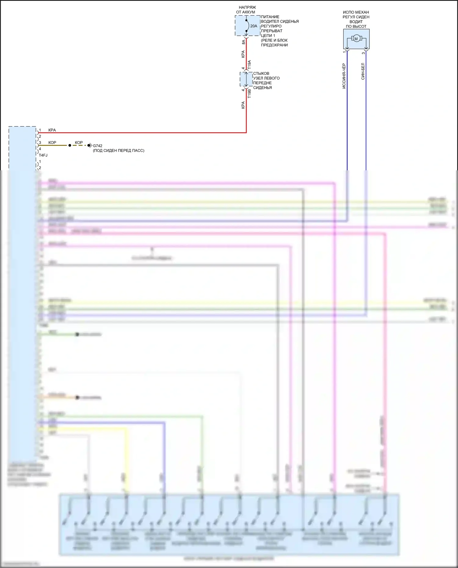 e-tron GT Audi I (2020-2024): Электросхема сиденья водителя с памятью, со спортивными сиденьями и комфортными сиденьями (1 из 2) 