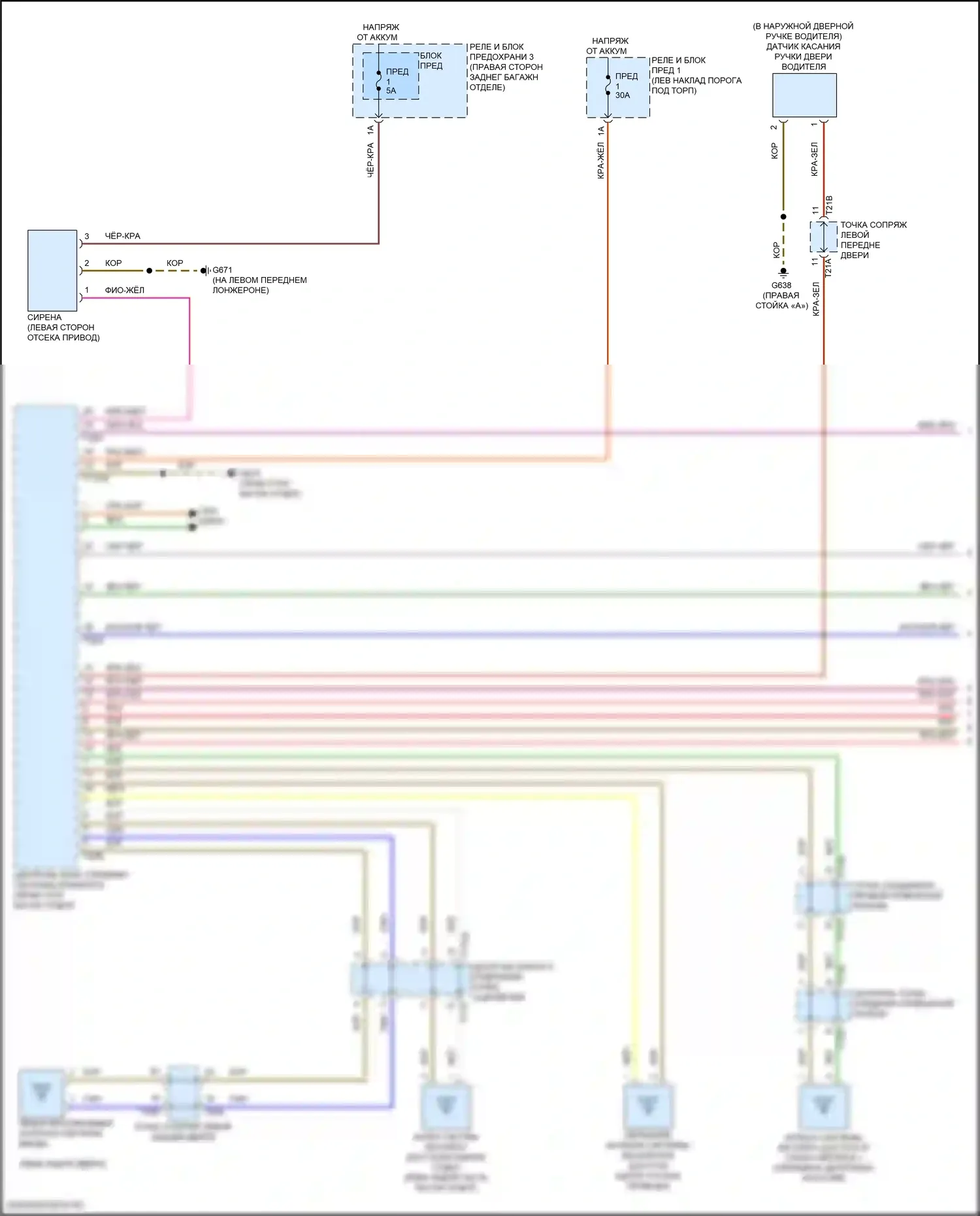 e-tron GT Audi I (2020-2024): Электросхема системы бесключевого доступа (1 из 2) 