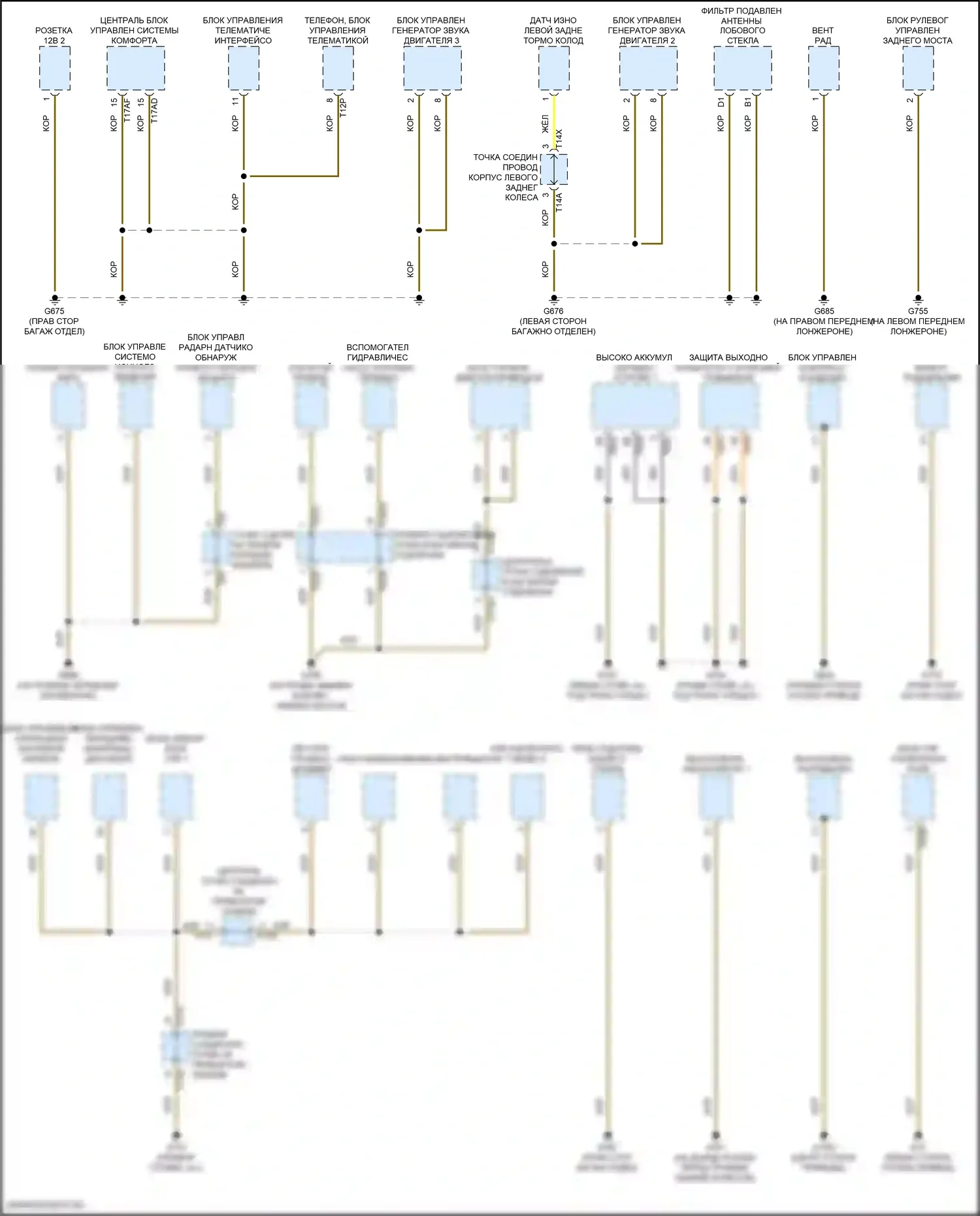 e-tron GT Audi I (2020-2024): Электросхема разводки массы (6 из 6) 